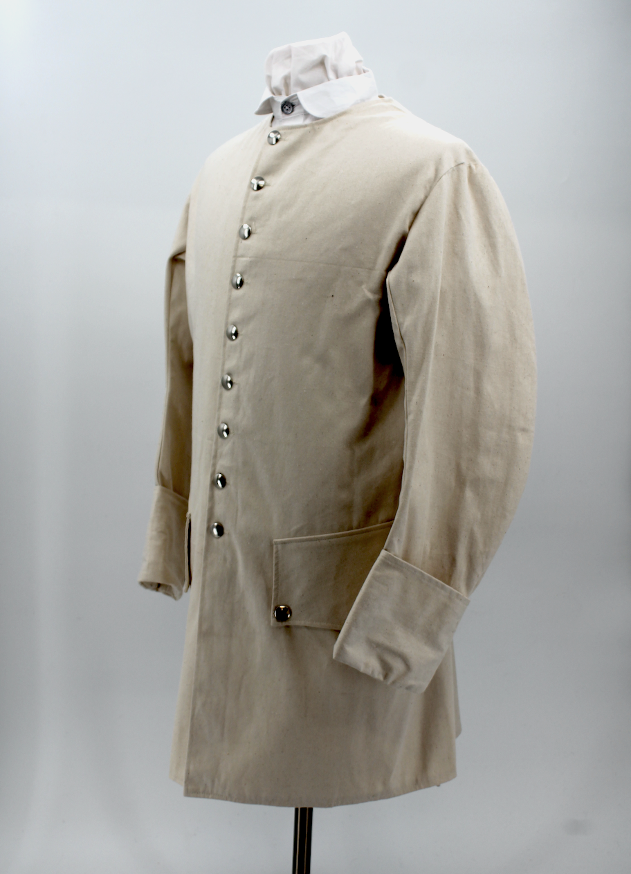 Colonial Period Osnaburg Sleeved Waistcoat - F&I, Revolutionary War - Size 42
