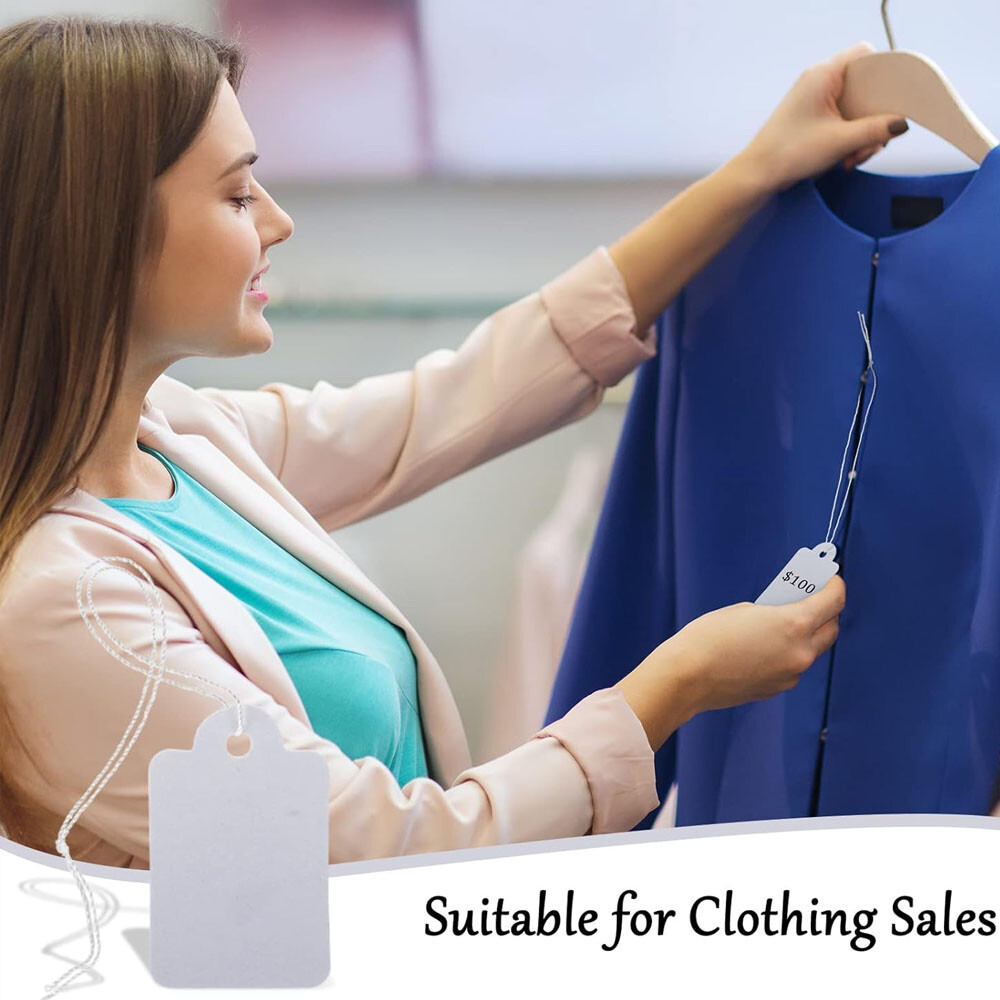 500/1000pcs White Marking Tags Pricing Display Tags Writable Label Hang Tag
