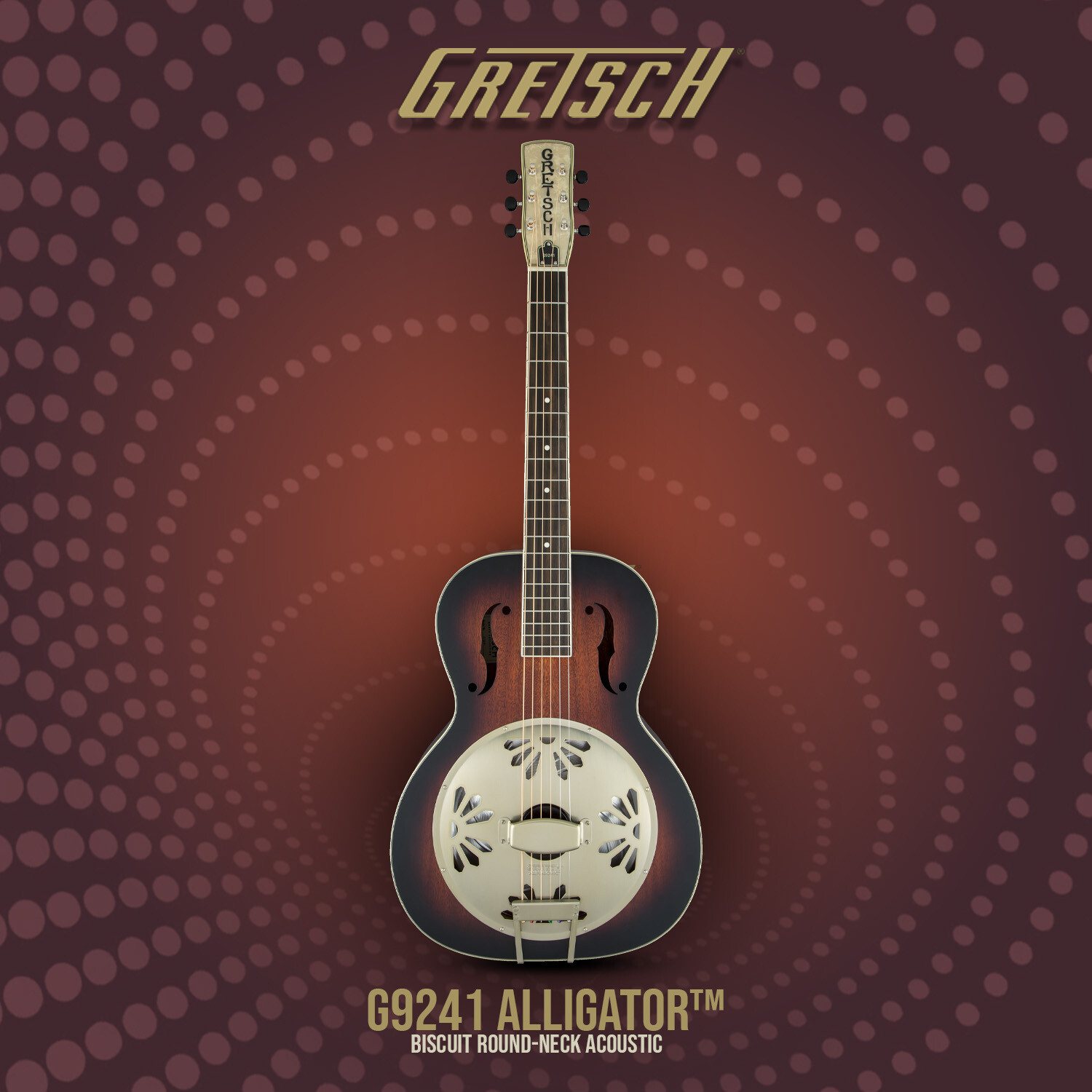 Gretsch 6 String Acoustic Electric Resonator Guitar 2 Color Sunburst