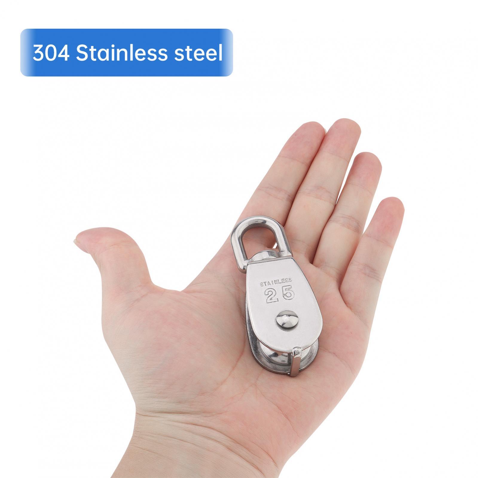 2x M25 Single Pulley Block 304 Single Pulley Wheel Kit for Lifting / Hanging US