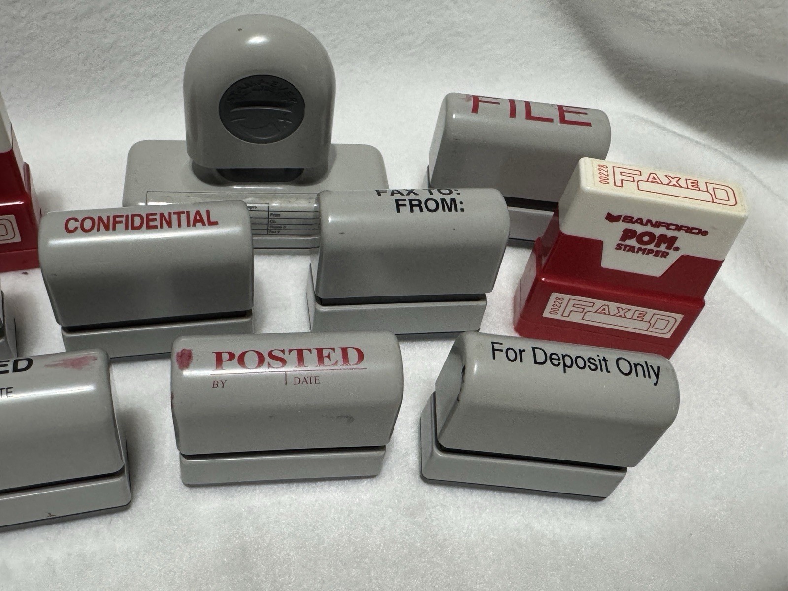 Office Stamp Lot Xstamper & Sanford | PAID RECEIVED FILE CONFIDENTIAL FAX
