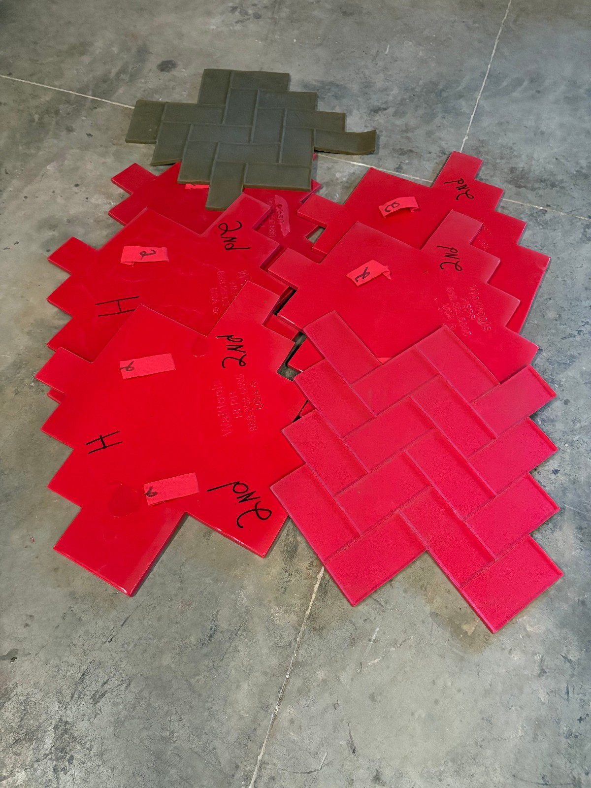 Herringbone Paver | 7 pc. Decorative Stamp Set by Walttools (Seconds)