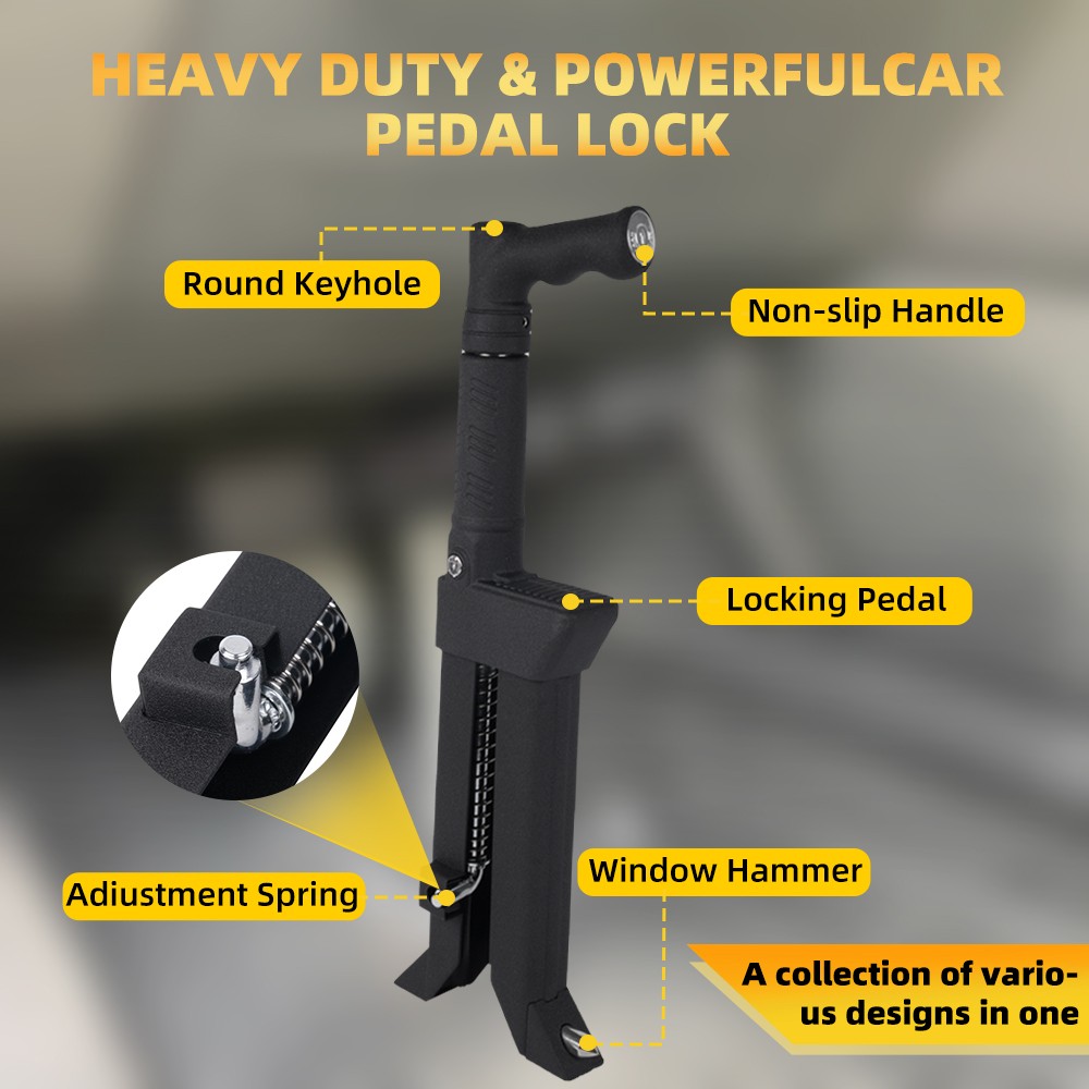 Multi-Function Car Safety Lock Brake Pedal Anti-Theft Device Clutch Lock +3 Keys