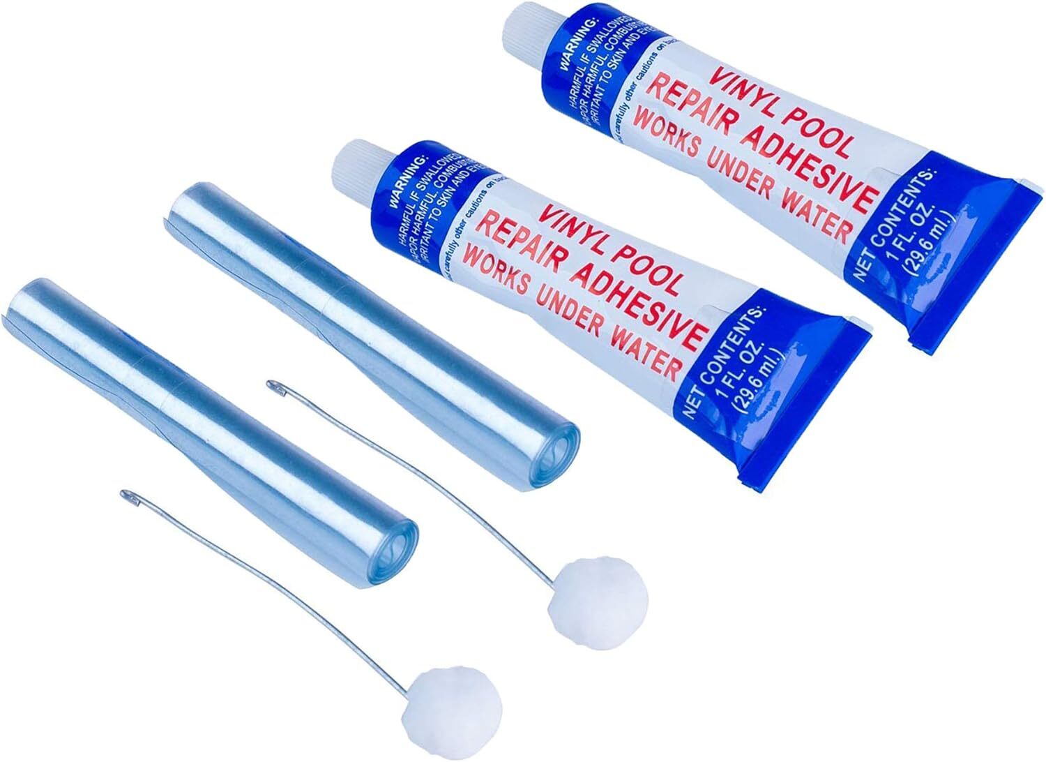 2 Packs Swimming Pool  Vinyl Liner Pool Repair Patch Adhesive Glue Kit