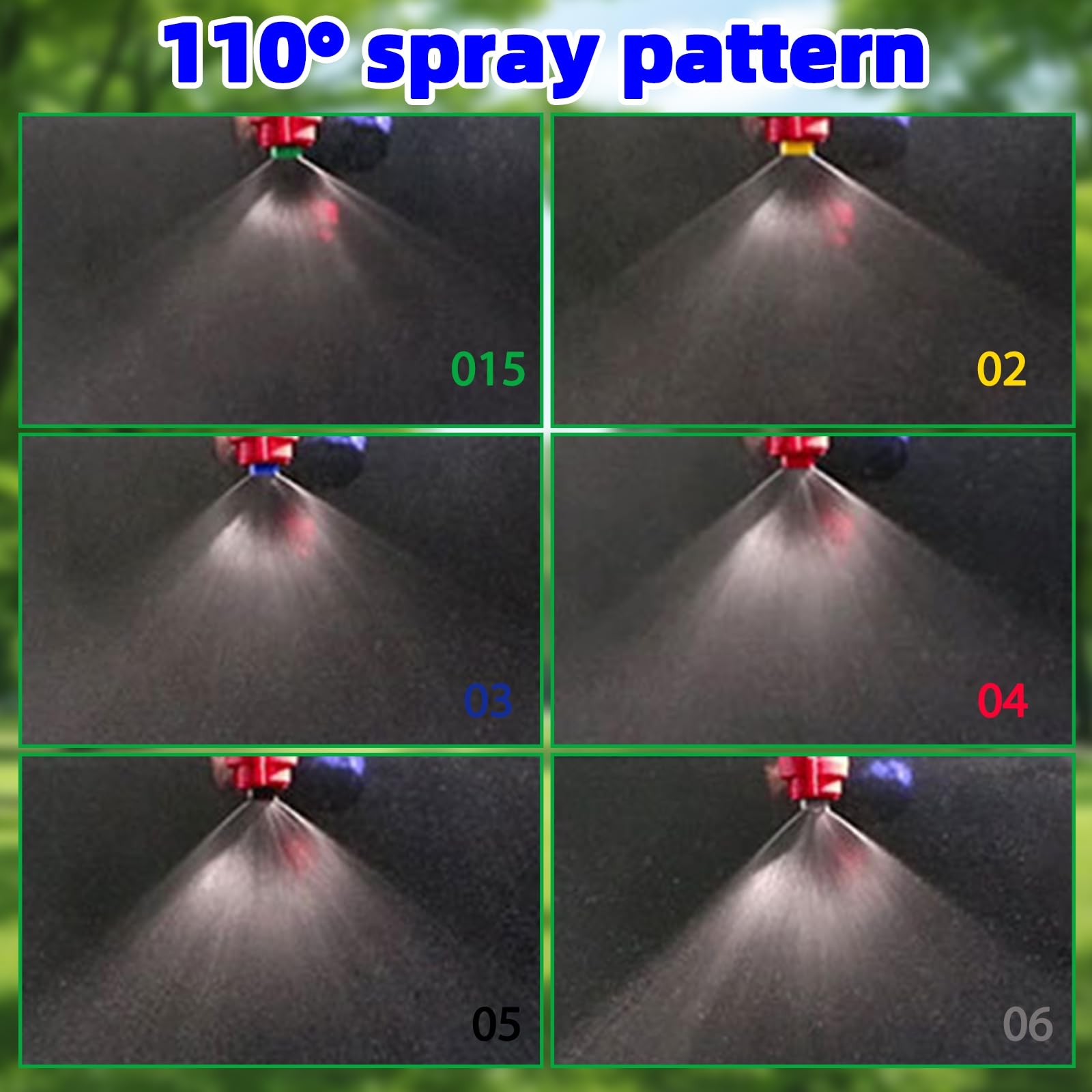 110°Flat Fan Spray Nozzles, 7PCS 0.1–0.6mm Sprayer Nozzle Small, Multicolor