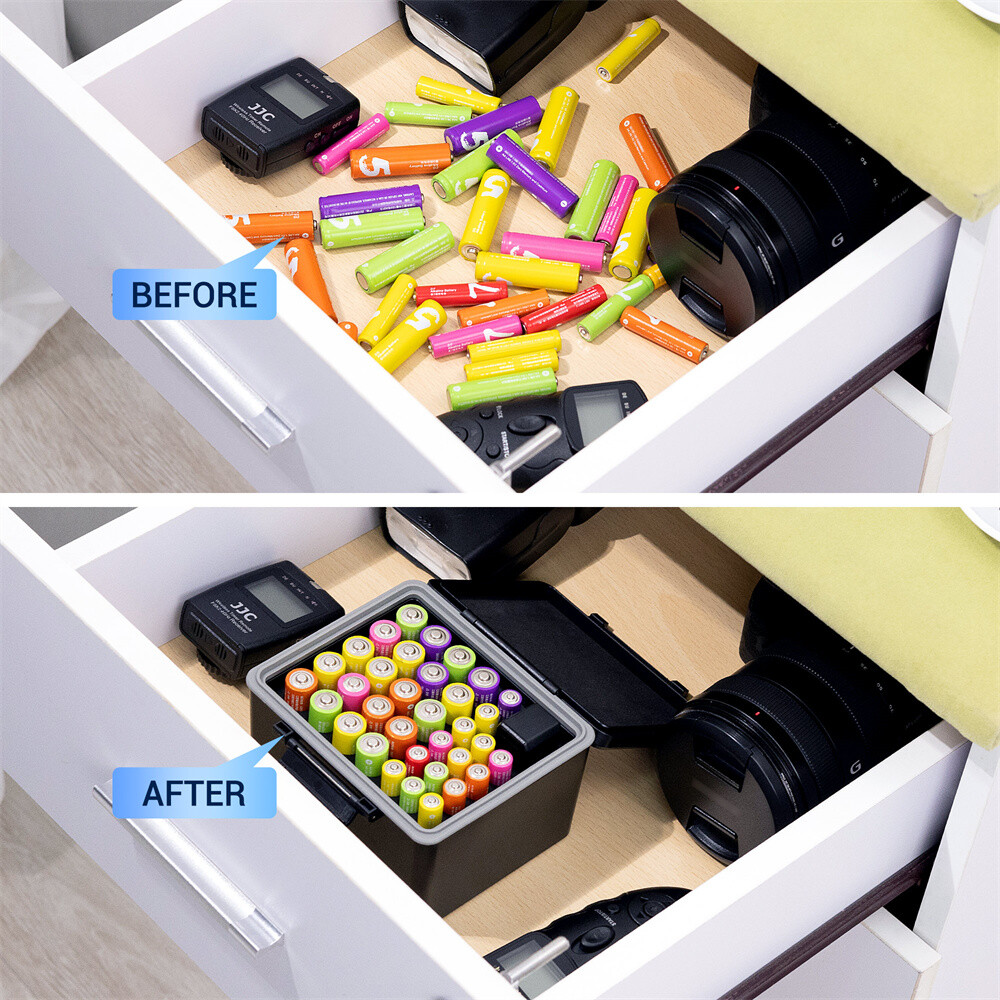 Battery Case Storage Organizer Box Holder for AA AAA 18650 & Camera Batteries