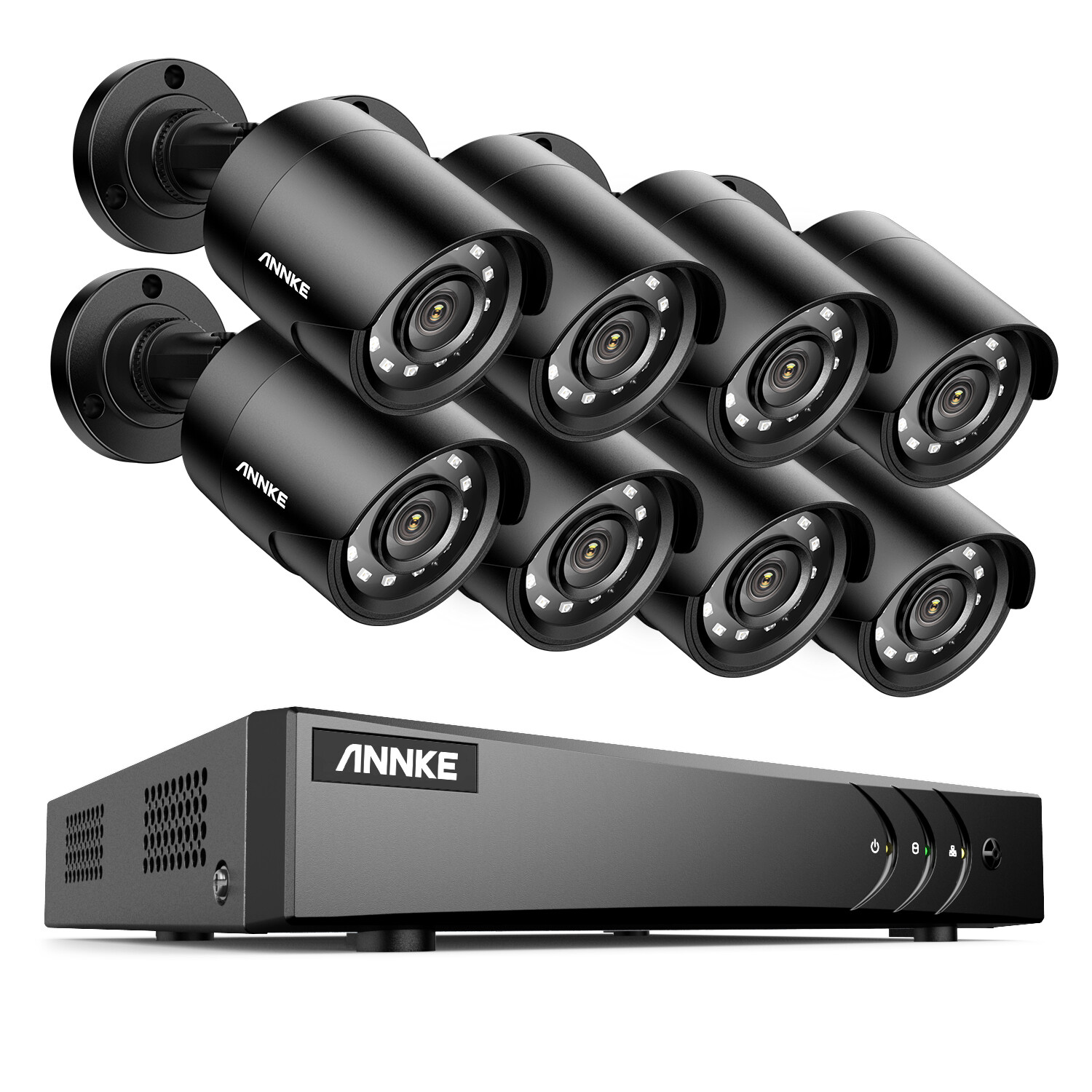 ANNKE 8CH 3K 5MP Lite DVR 1080P Outdoor CCTV Security Camera System AI Detection