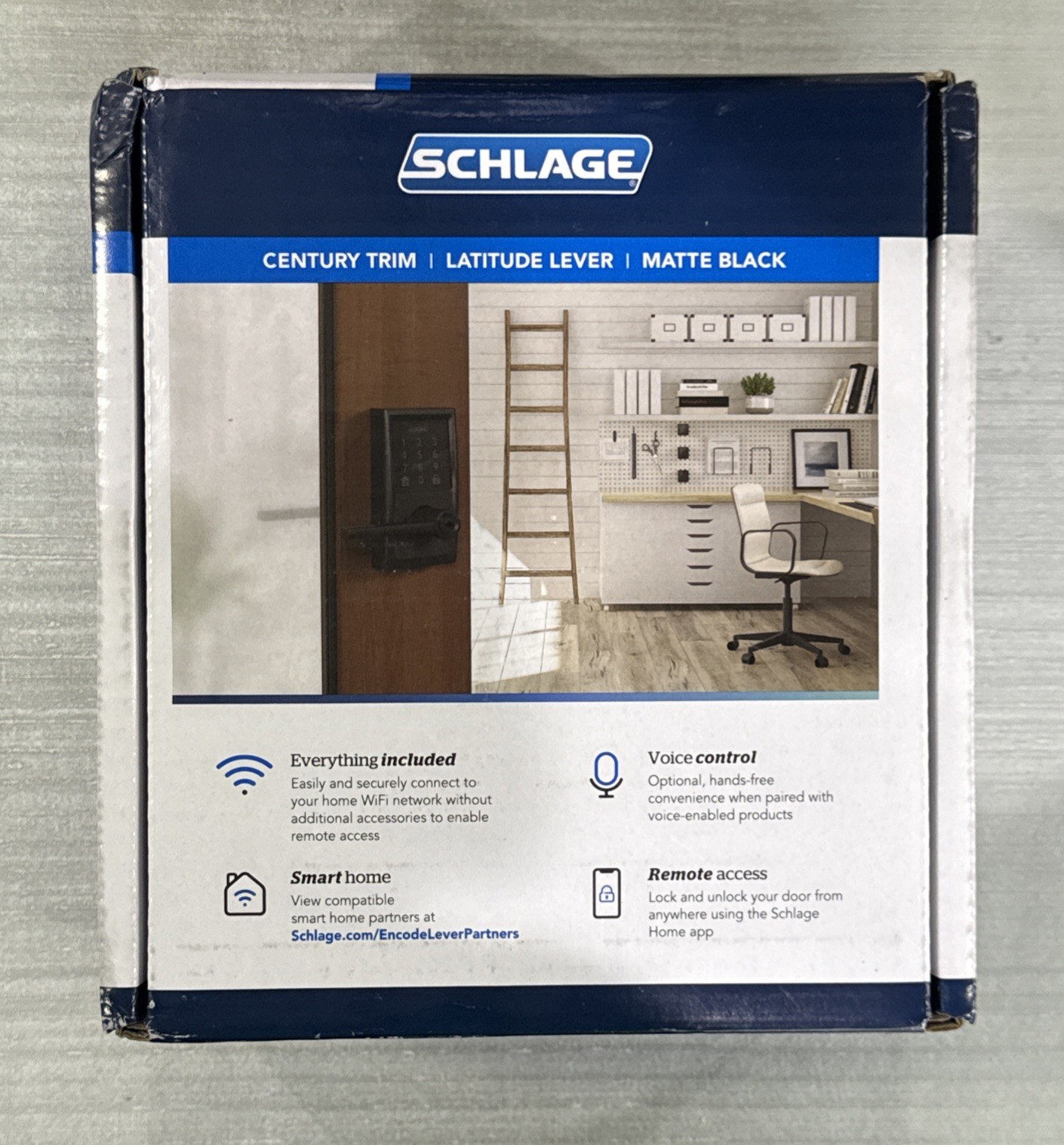 Schlage Encode Lever Century-Latitude Matte Black Smart Wi-Fi - New in Box!!