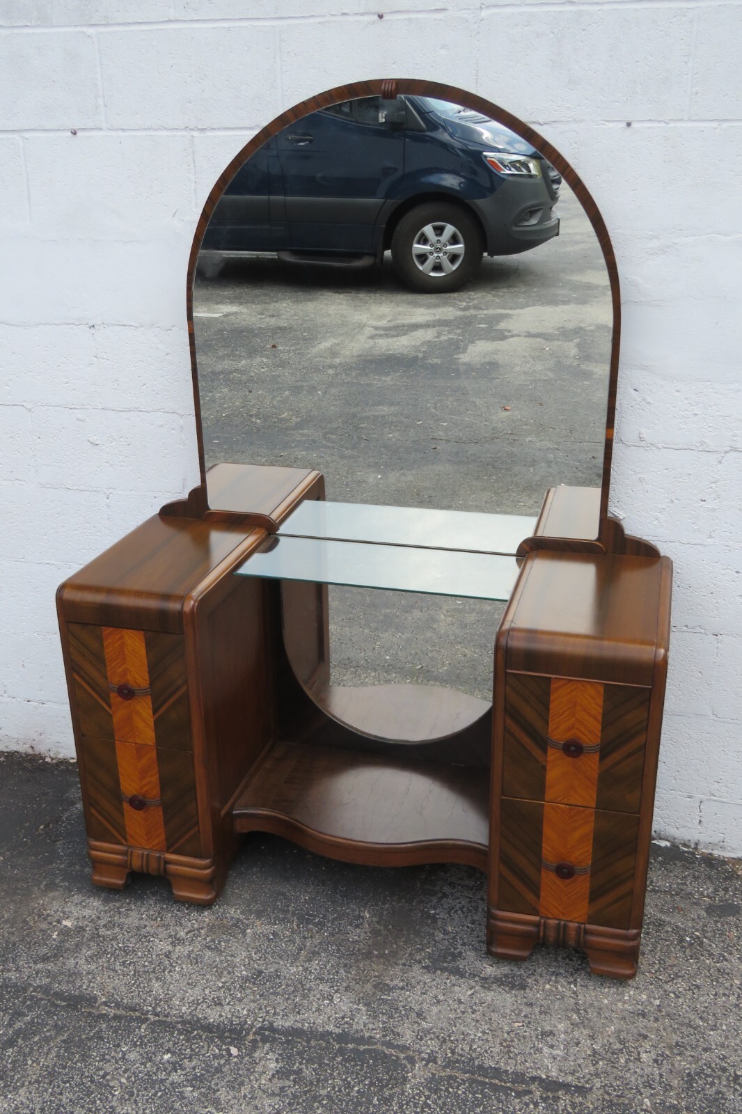 1920s Art Deco Vanity Makeup Table and Stool 5431