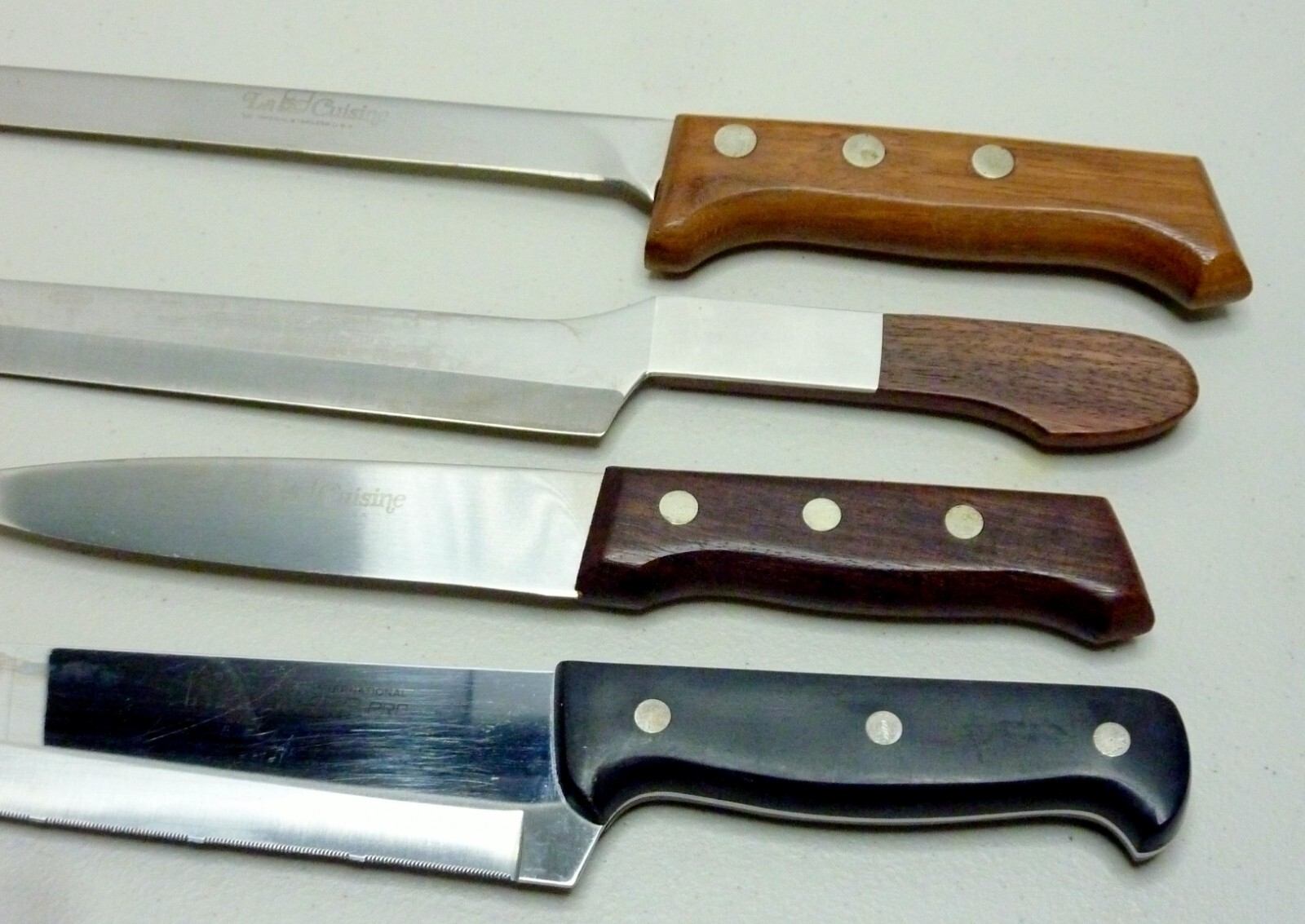 JA Henckels Pro, Cuisine, Wood Handles Japan Vtg. 4 High Quality Knives