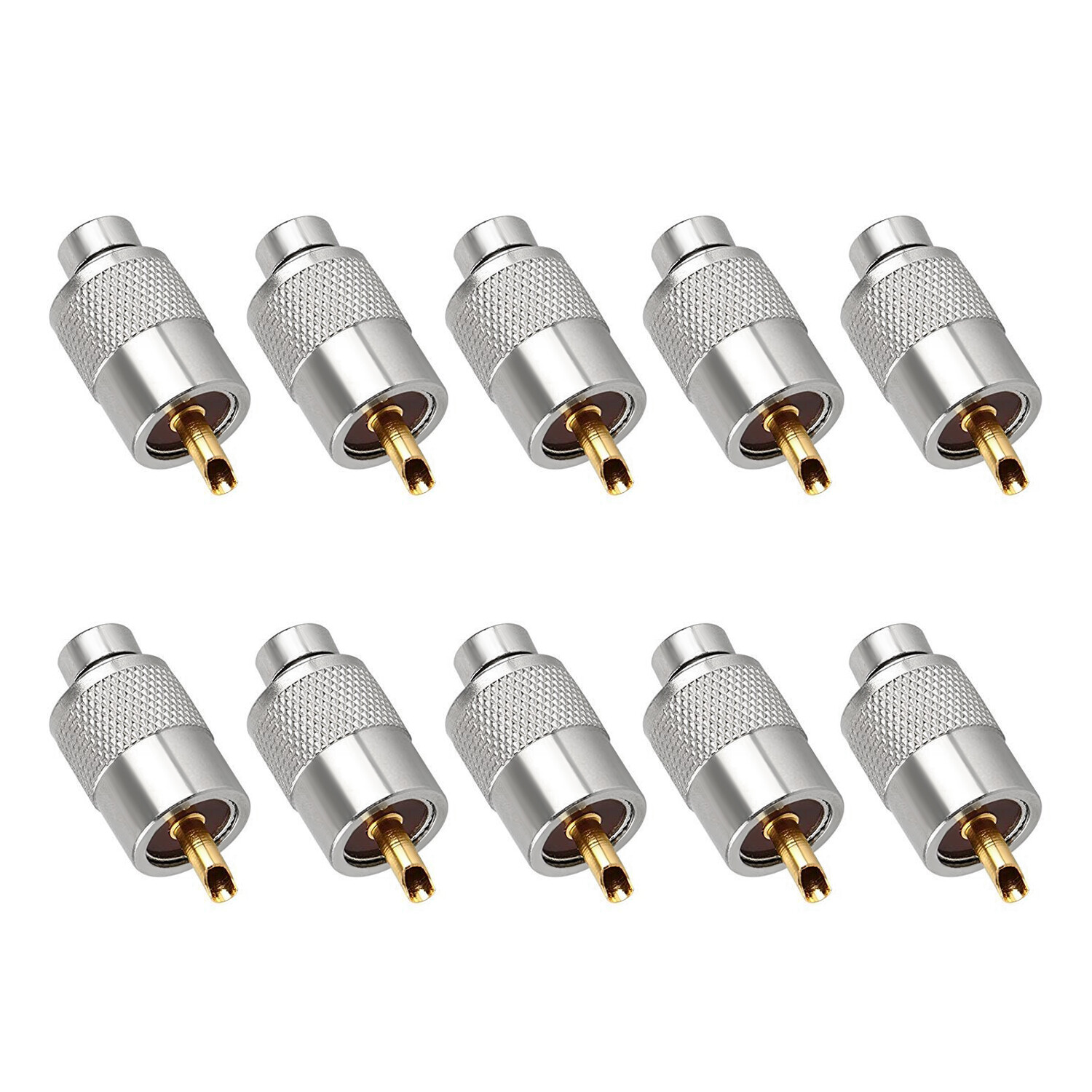 10-pack PL-259 Solder Connector Plug with Reducer for RG8X Coax Cable USA