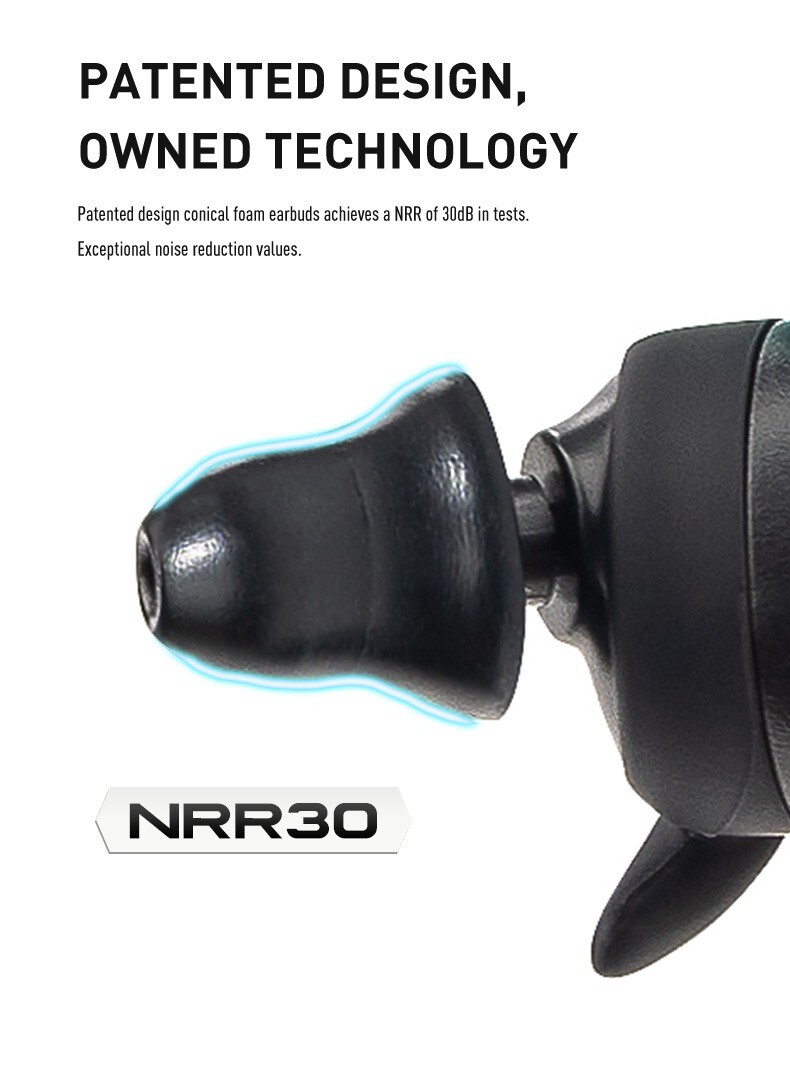 EARMOR M20T Pro Electronic Shooting Ear Protection, NRR 30dB Bluetooth 5.4