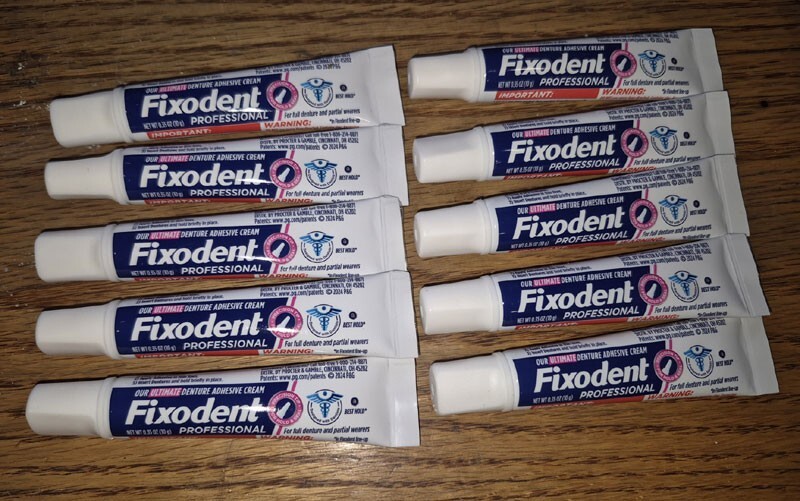 10 Fixodent Professional TRAVEL POCKET SIZE Denture Adhesive Cream 10g .35oz NEW