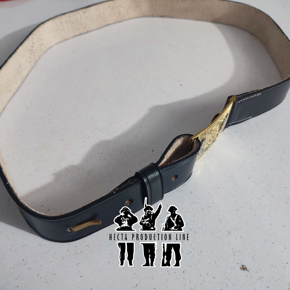 US Army Repro Leather Belt Brass Eagle Buckle – Civil War to WWII Era