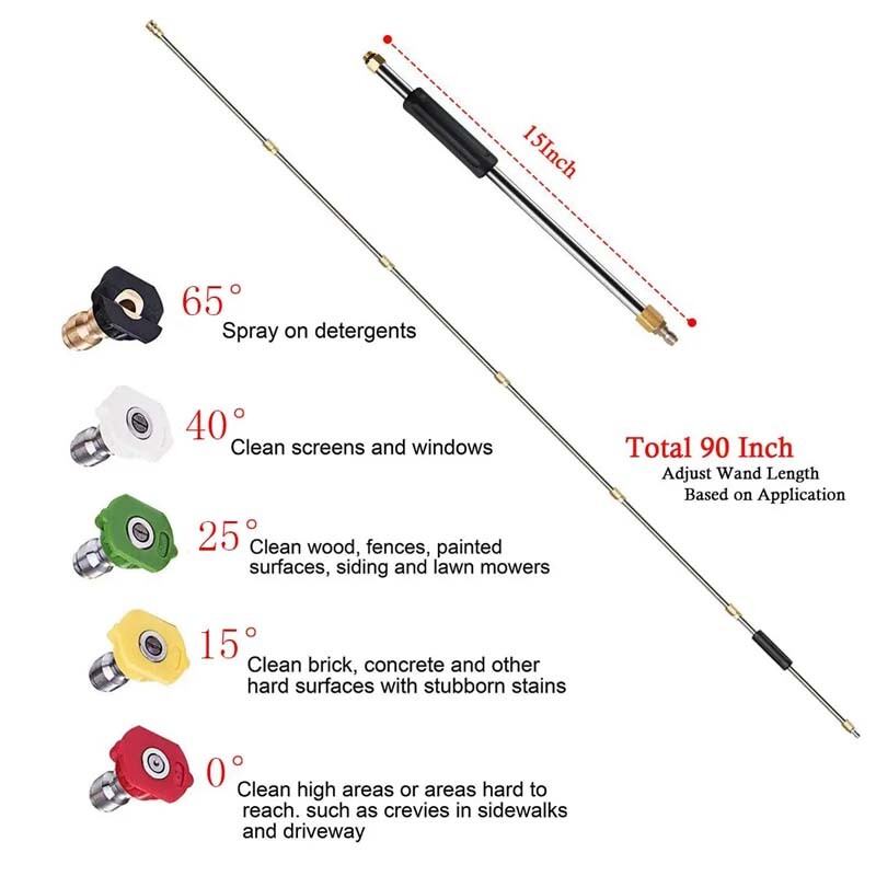 120 inch Pressure Washer Extension Wand, Replaceable Upgraded Power Washer Lance