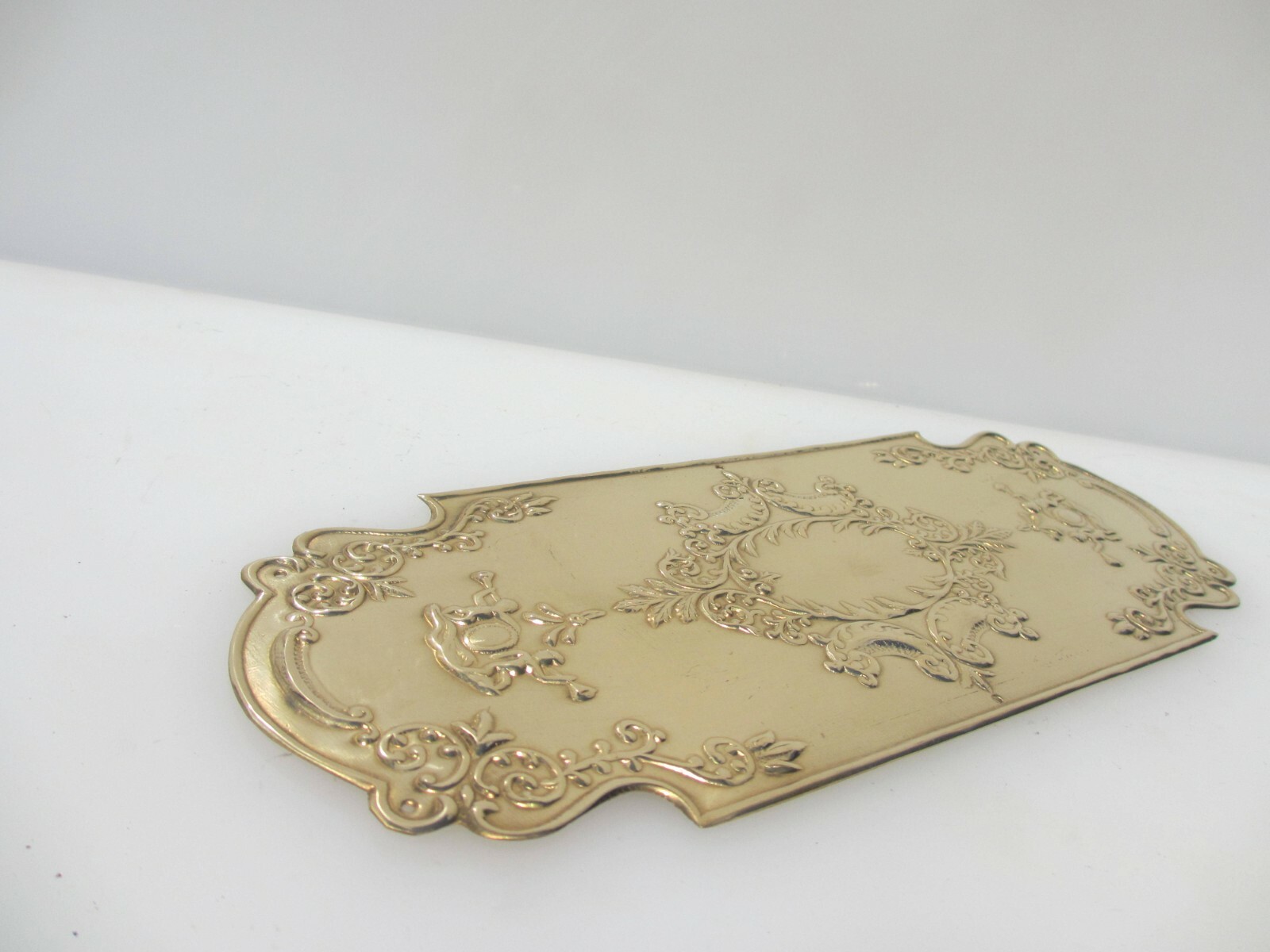 Brass Finger Plate Push Door Handle Art Nouveau Cherubs Rococo Antique STYLE