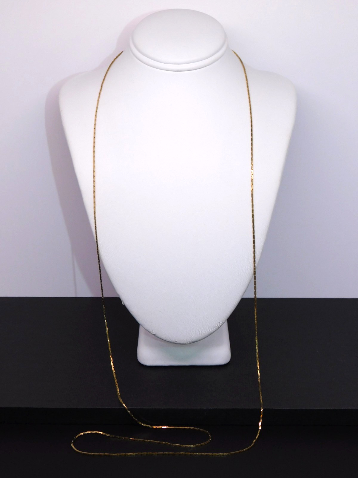 Vintage NAPIER Gold Tone Long 29.5" Cobra Chain Necklace