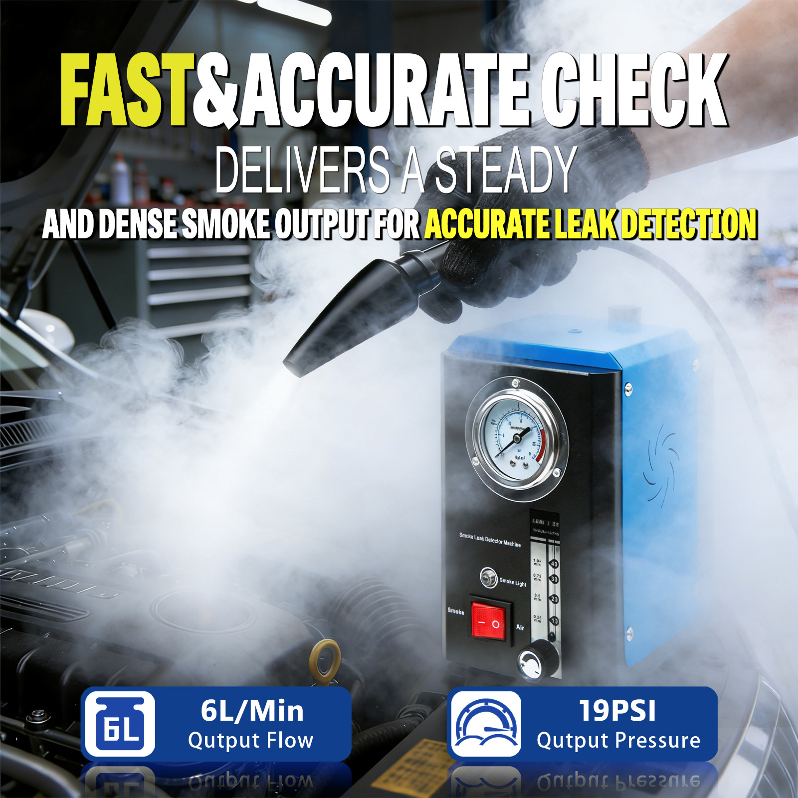 Automotive smoke machine EVAP Smoke Leak Detector Car Pipe System Vacuum Tester