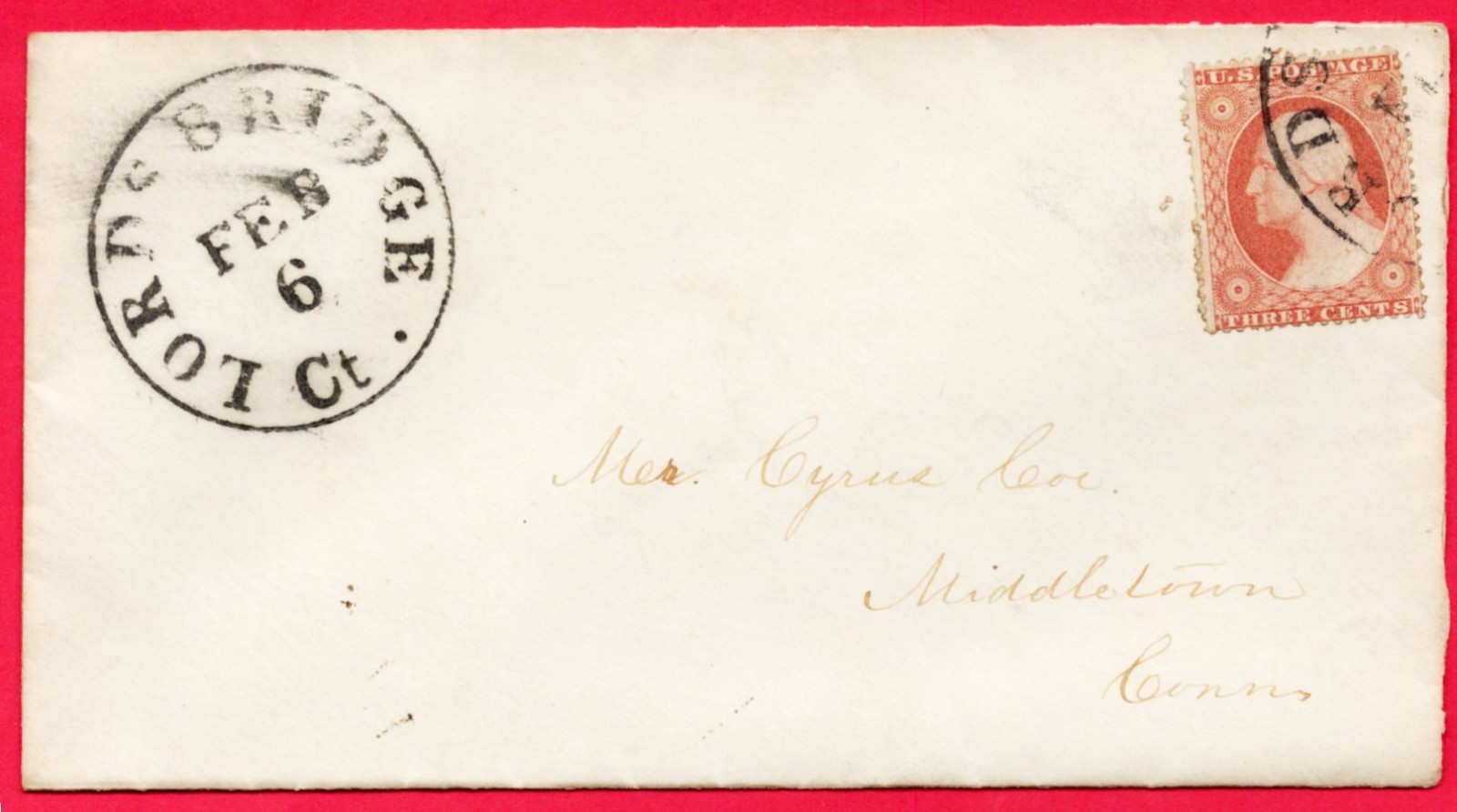 U.S. Scott : 26 with circle cancel : Lords Bridge, Ct.   /  MB- 744