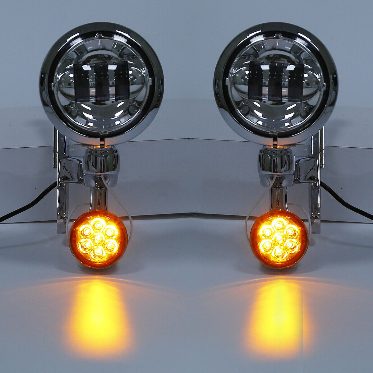 Fit For Harley Street Glide Auxiliary Fog Passing Light Brackets & Turn Signals