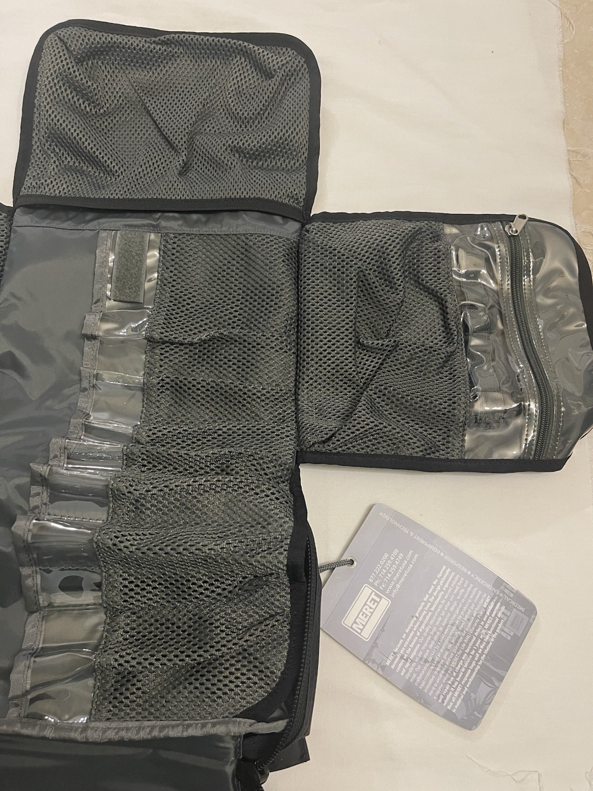 MERET Airway Intubation Tri-Fold Roll Out Bag Infection Control Black TS2 Ready
