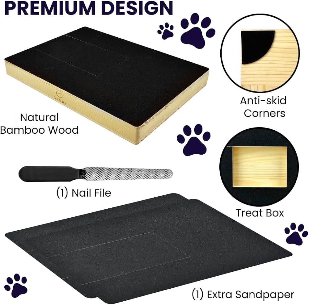 Dog Nail Scratch Board-Scratch Pad w/ Treat Box-Nail File New