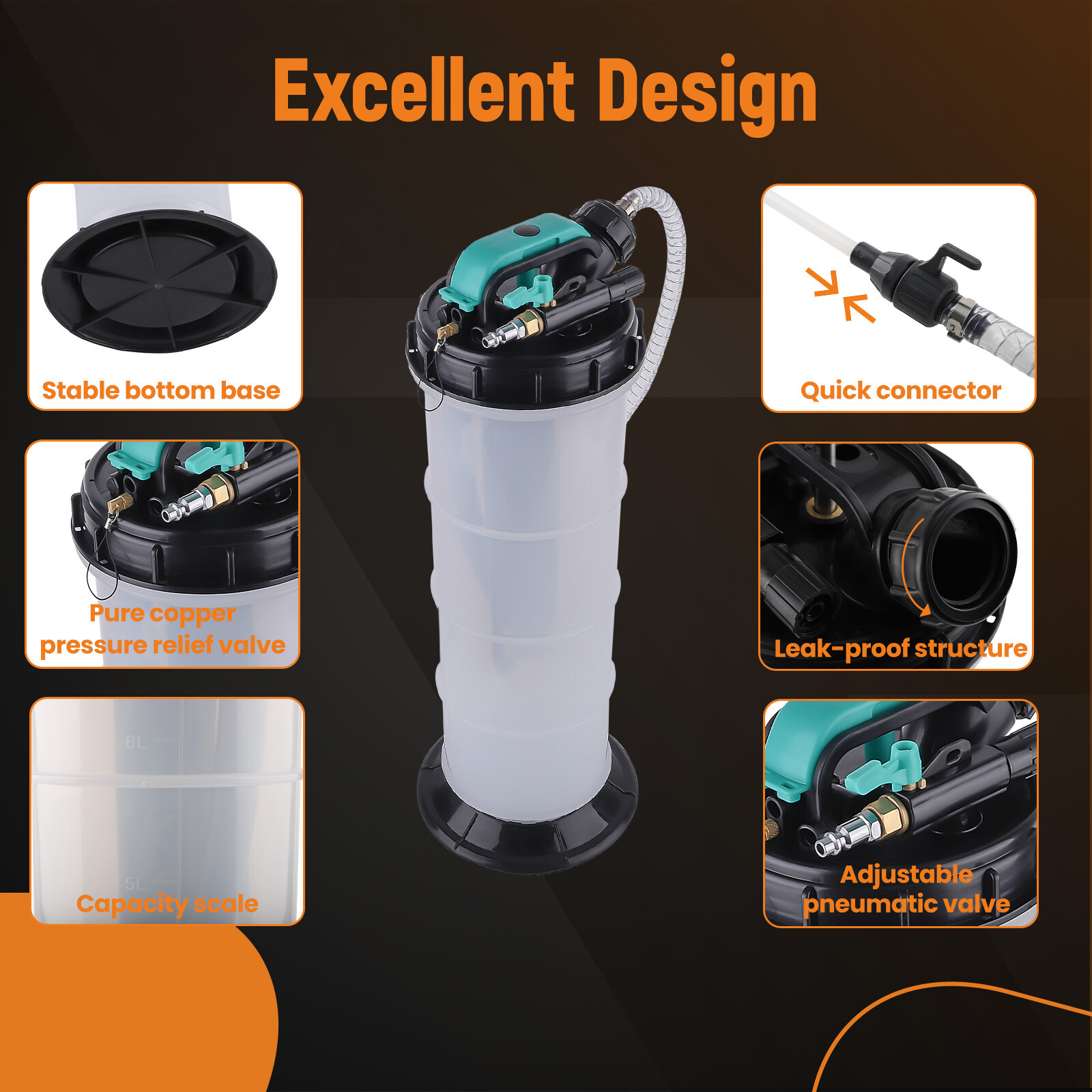 Pneumatic/Manual Fluid Extractor Pump Automotive Oil Extractor Pump Oil Vacuum