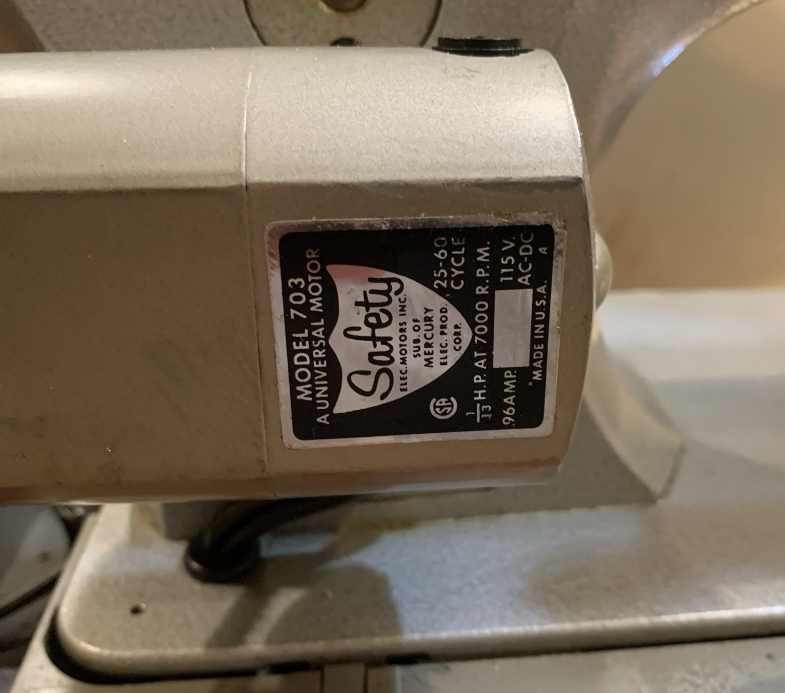 Vintage WHITE Gaiety Sewing Machine Model 703 with Pedal And Cover *Read