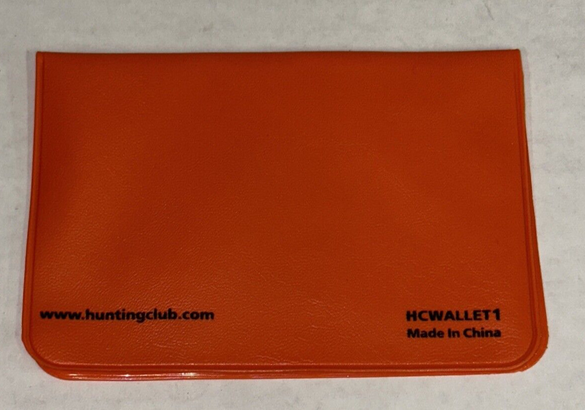 North American Hunting Club Bright Orange Vinyl License ID Card Holder Wallet