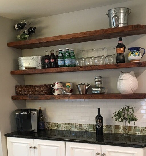 Floating shelf reclaimed barn wood Premium 2in thick floating shelves USA made