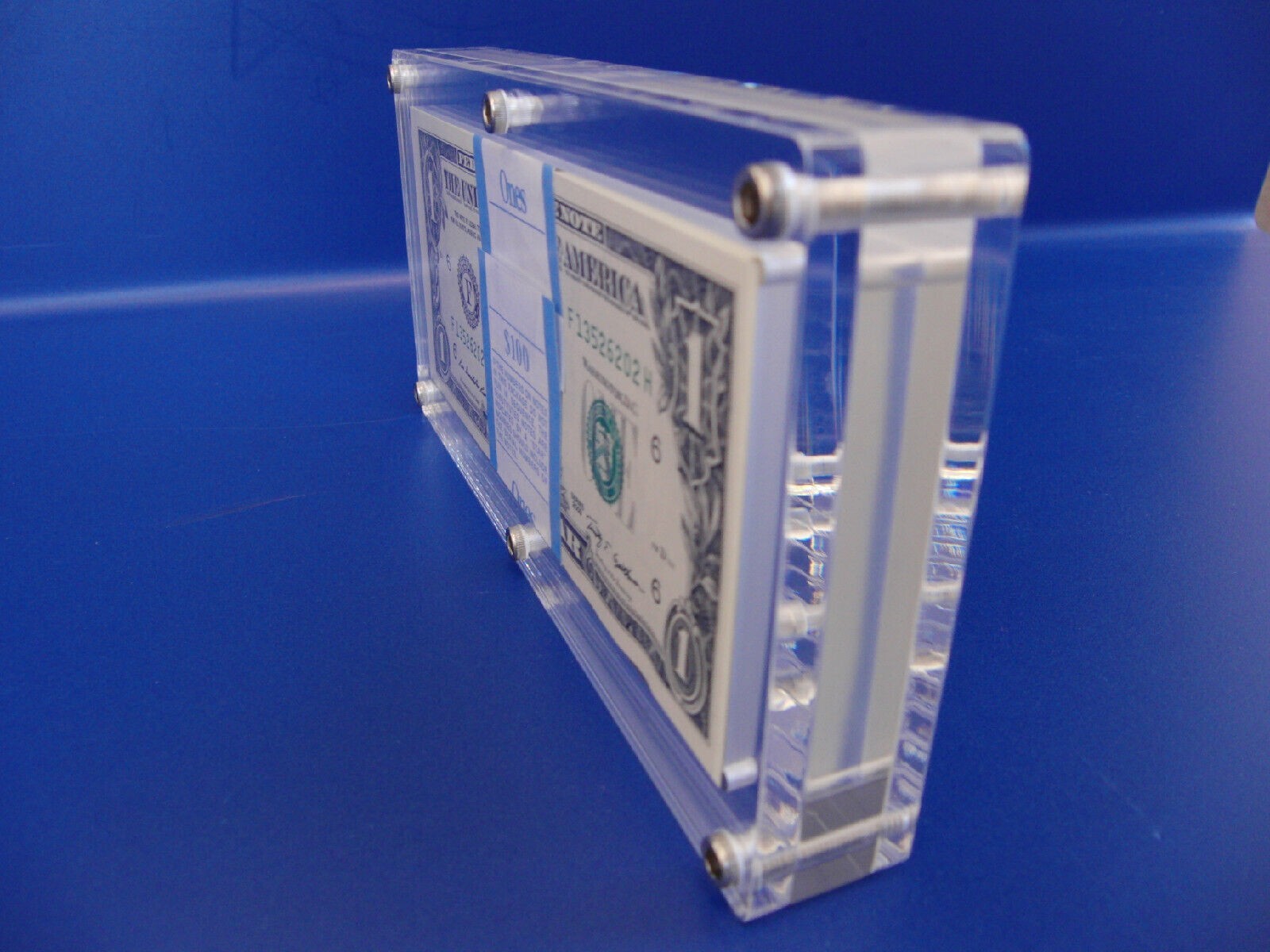 pack 100 Bank Note Acrylic Holder ONLY BEP Currency Display Case Frame Holder