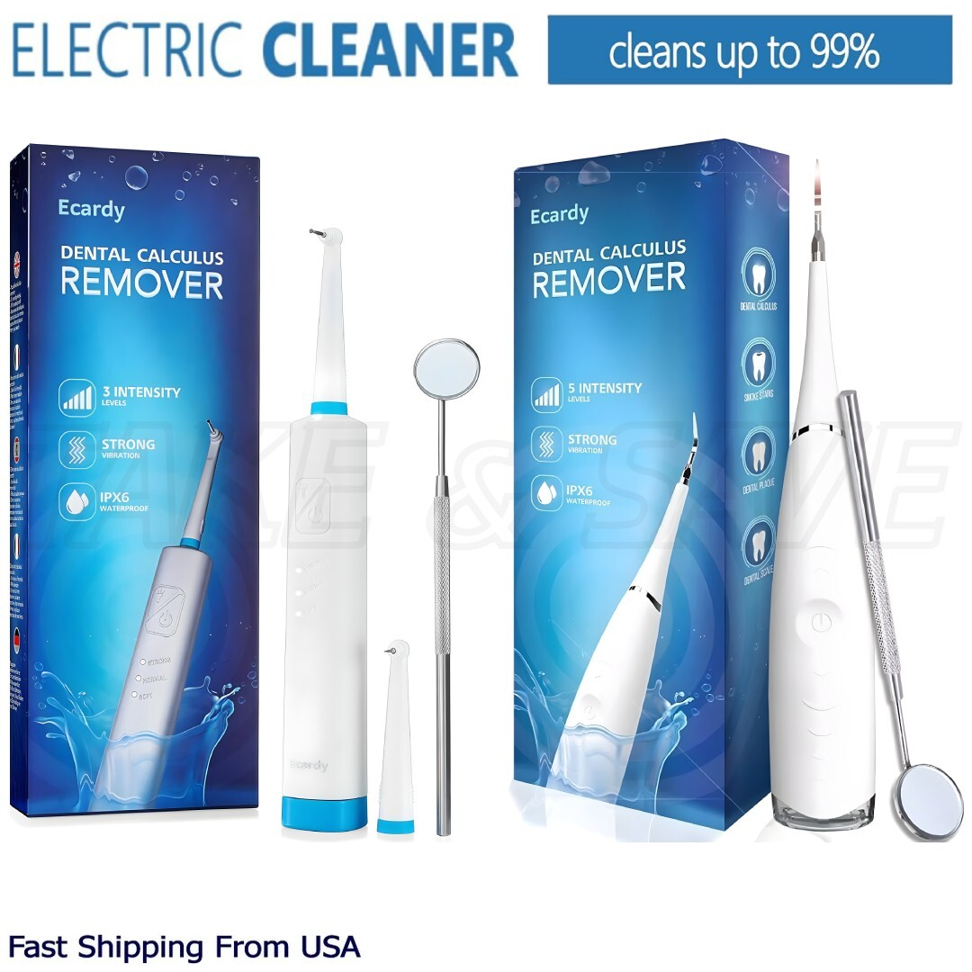 Ultrasonic Tooth Cleaner Kit Dental Plaque Calculus Stain Remover Teeth Cleaning