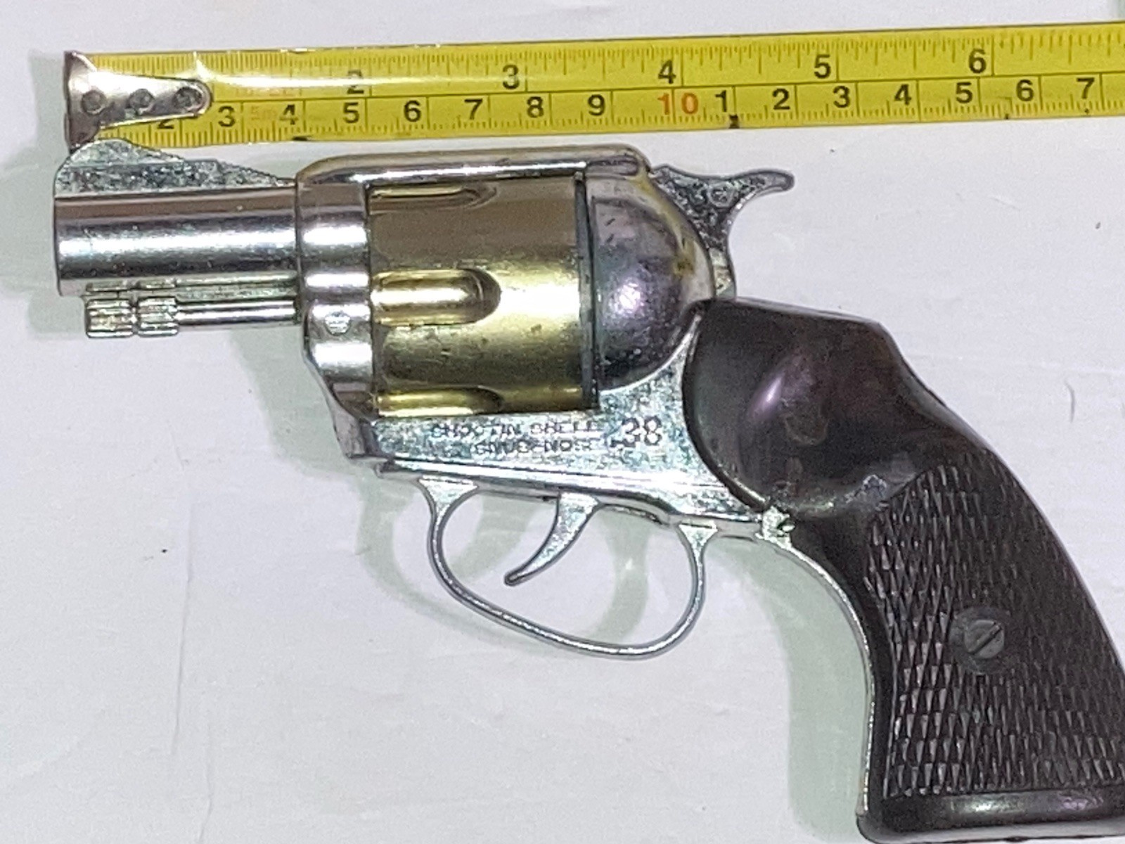 1959 Mattel Shootin' Shell Snub-Nose 38 Toy & Holster, Badge & Papers In Box