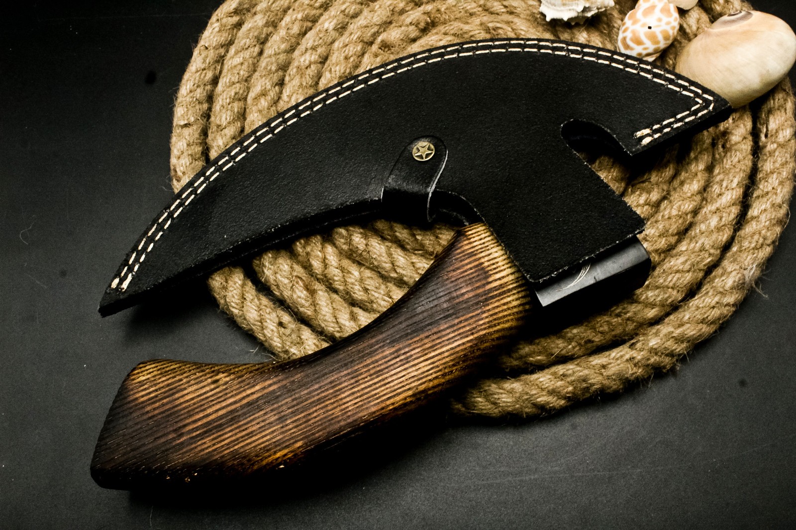 SK124 Custom Handmade Powder Coated Blade Viking Pizza Axe | Pizza Cutter Axe