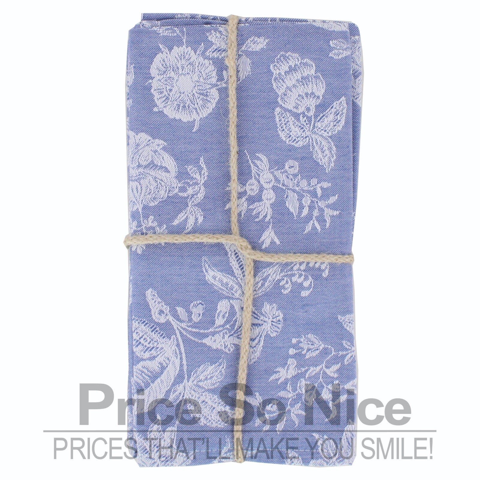 Sur La Table Italian Blue Floral Napkins - 20 x 20, Set of 4 MSRP $50