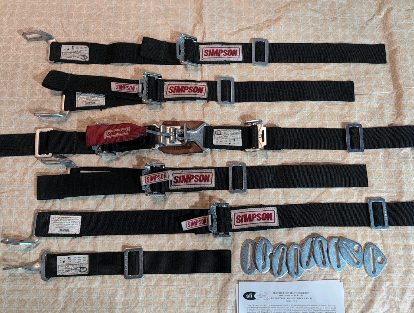 Simpson Racing Harness 5-Point Seat Belt Latch /Link Set SFI  2016 Junior Cart