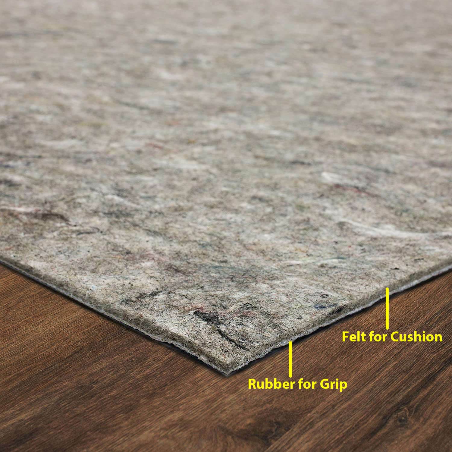 Dual Surface - Felt & Rubber - Non-Slip Backing Rug Pad Carpet Pad