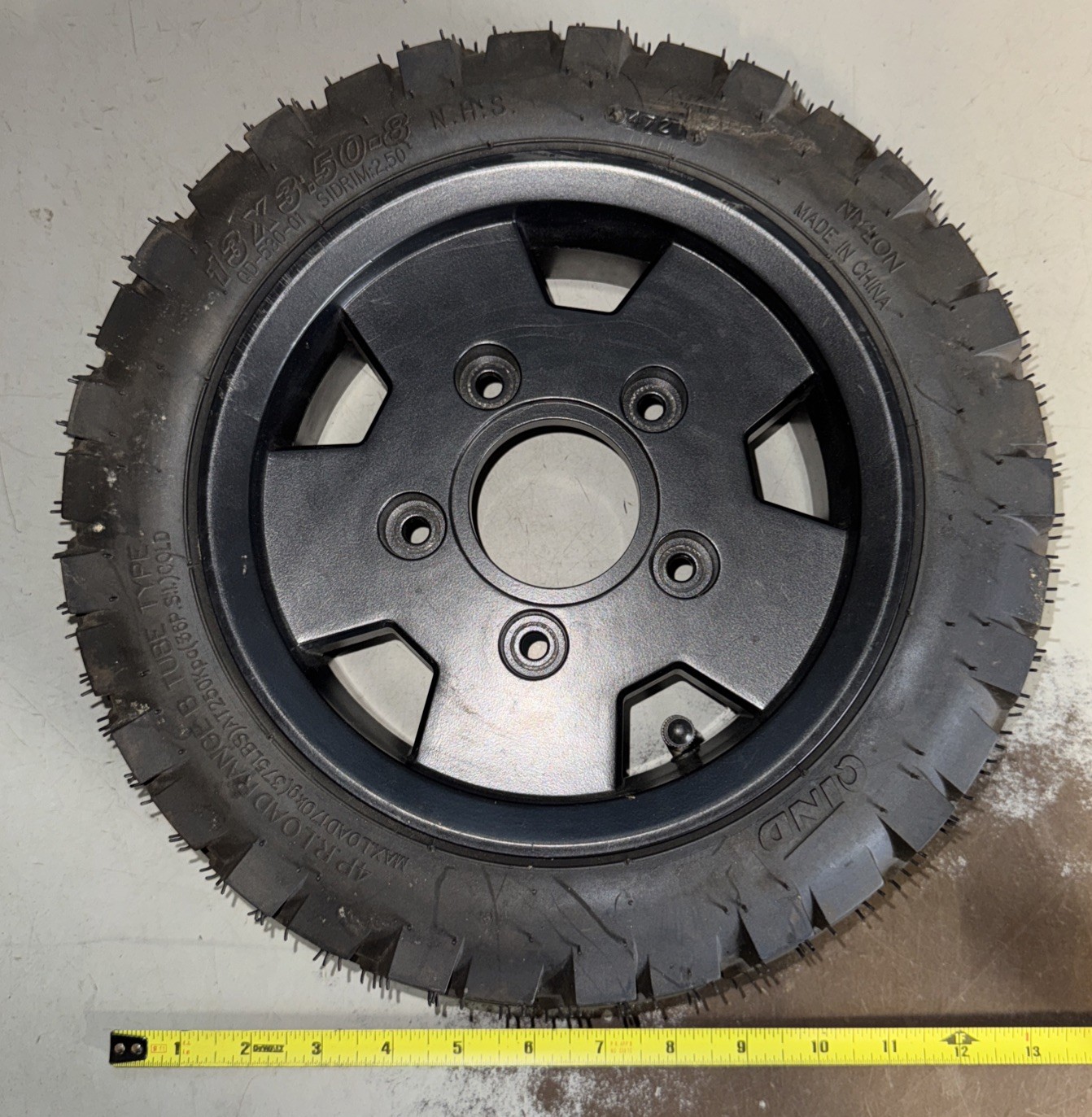 13" X 3.50-8 Pneumatic Wheel 5 Bolt Black Pride Pursuit 2 AIR tires rims wheels