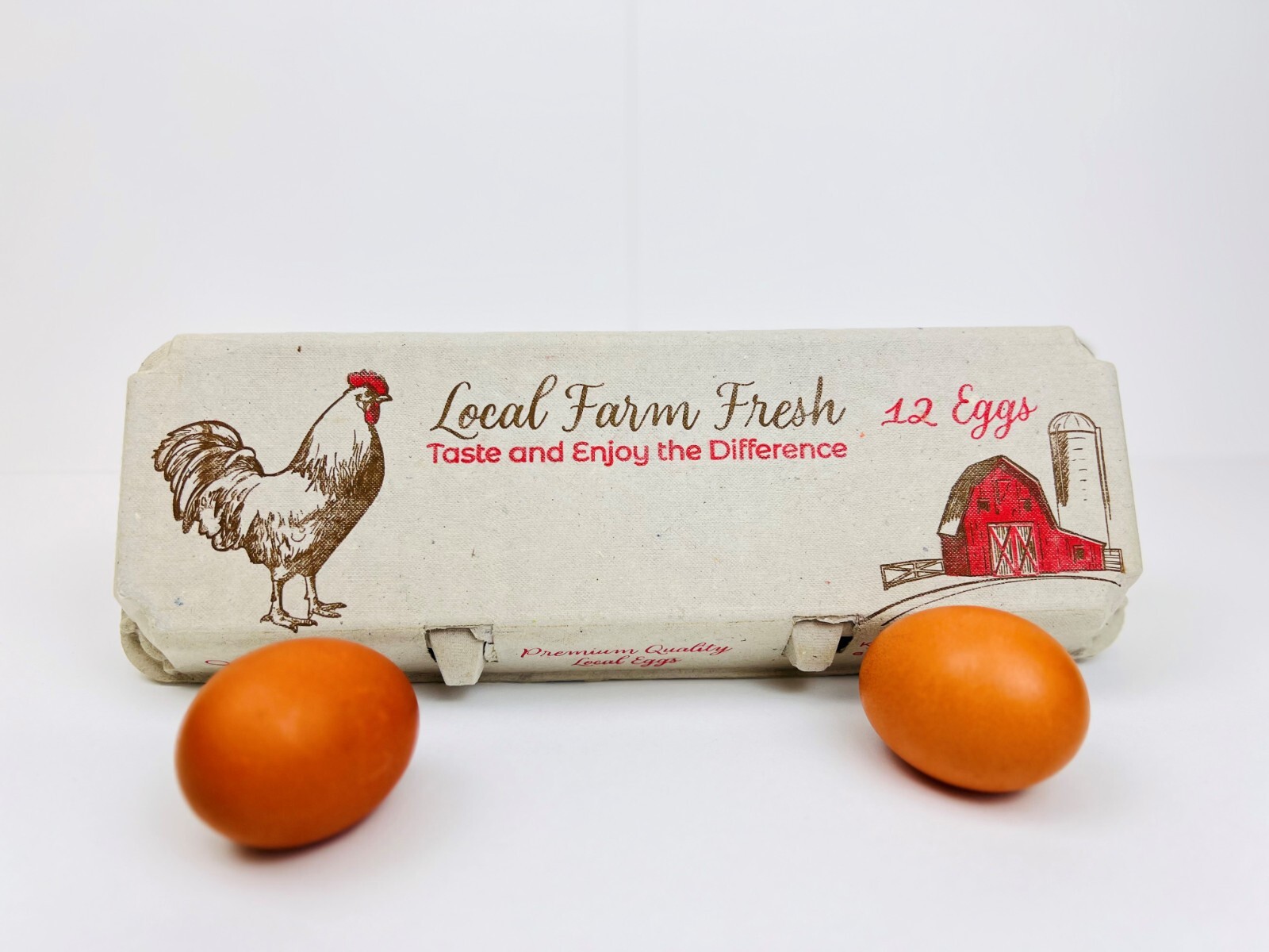 Printed Egg Carton (Barn/Rooster) - 100 UNITS