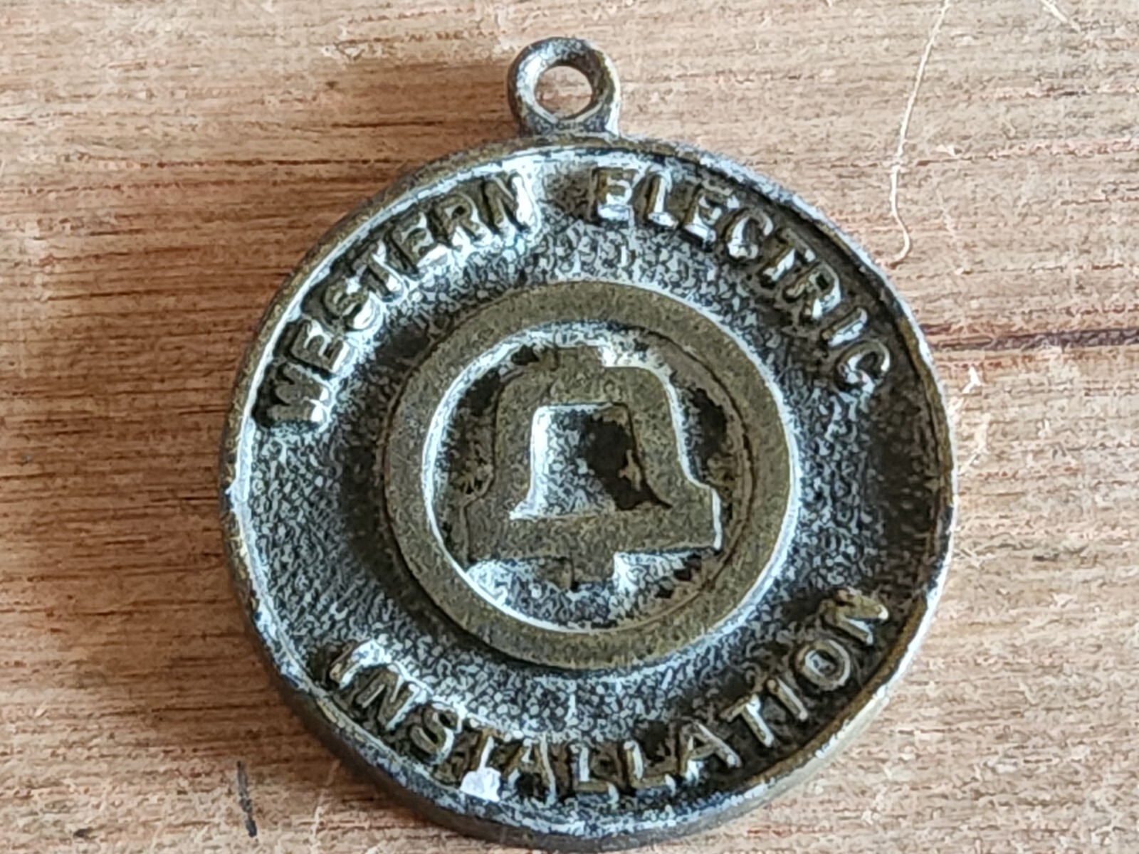 Western Electric Installation Medal FOB Pendant Employee Award Rough Vintage