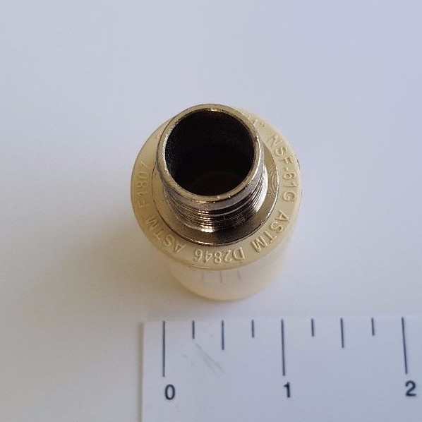 10 PIECES 3/4" PEX X 3/4" CPVC TRANSITION COUPLING ADAPTER (LEAD FREE BRASS