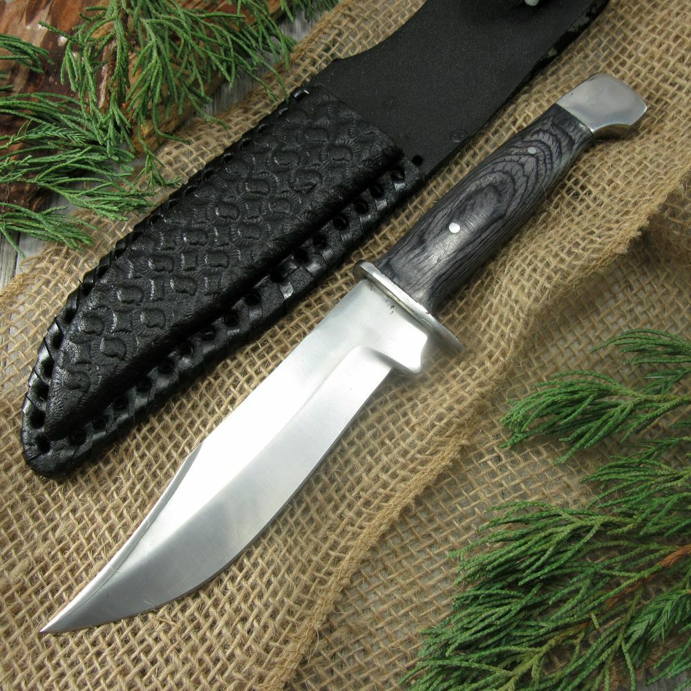 FIXED-BLADE HUNTING KNIFE | Rite Edge Mini Bowie Skinning Blade Black Wood