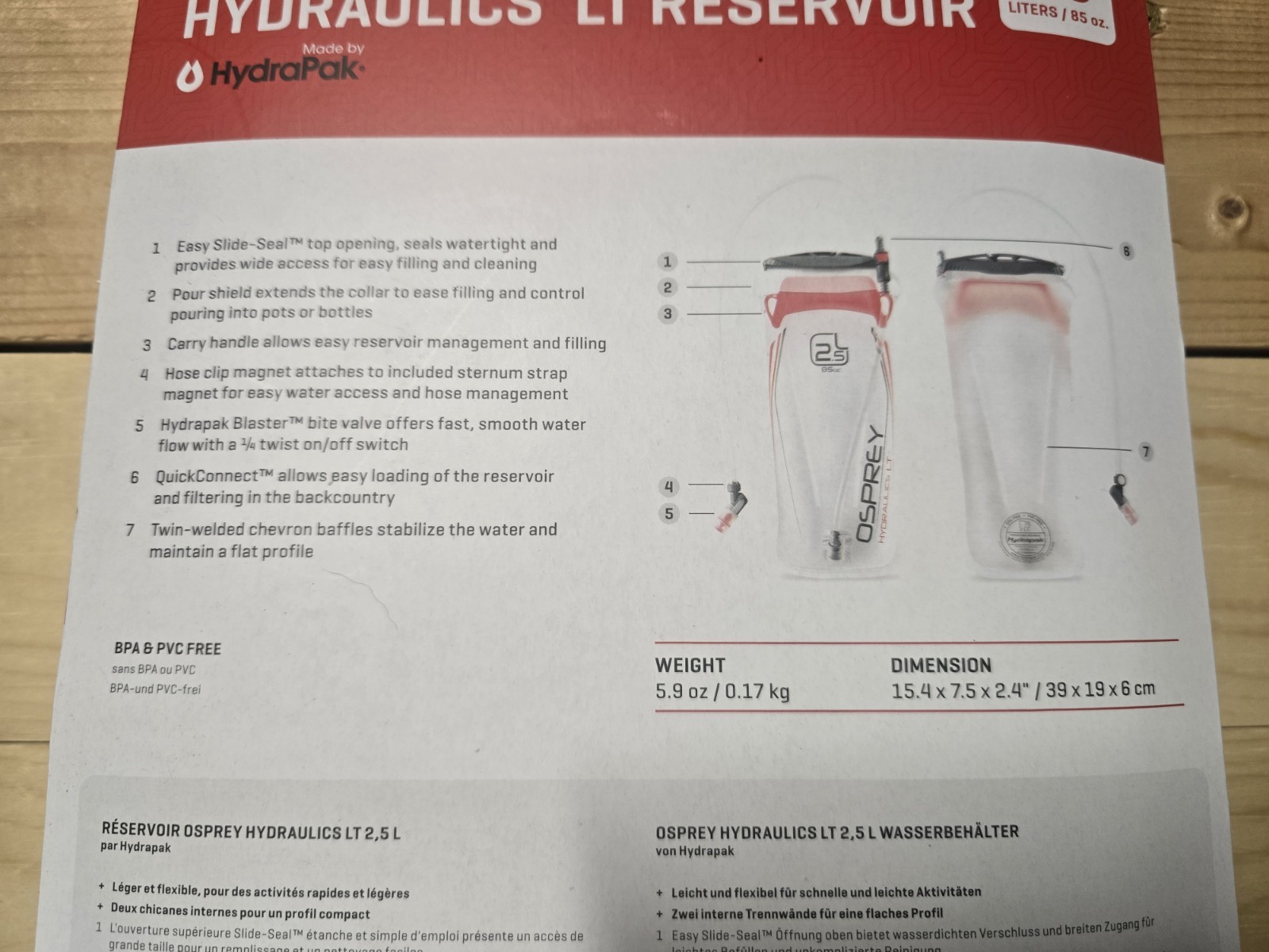 NEW Osprey Hydraulics LT Reservoir 2.5L HydraPak