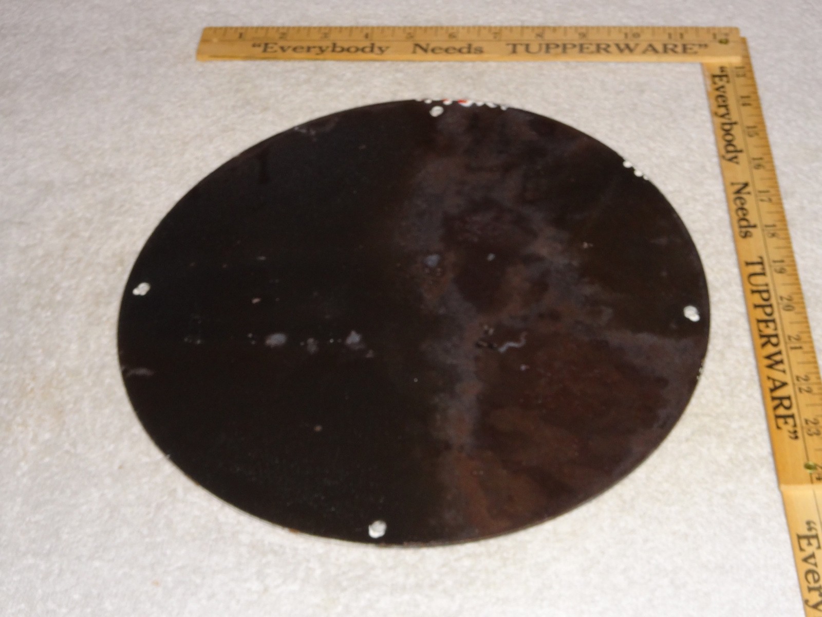 VINTAGE 1957 ESSO FARM OIL DROP BOY GIRL 11 3/4" PORCELAIN TRACTOR GASOLINE SIGN