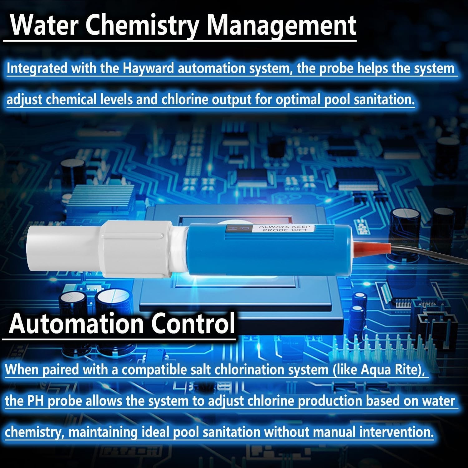 Replacement For Hayward Sense and Dispense PH Probe GLX-Probe-PH