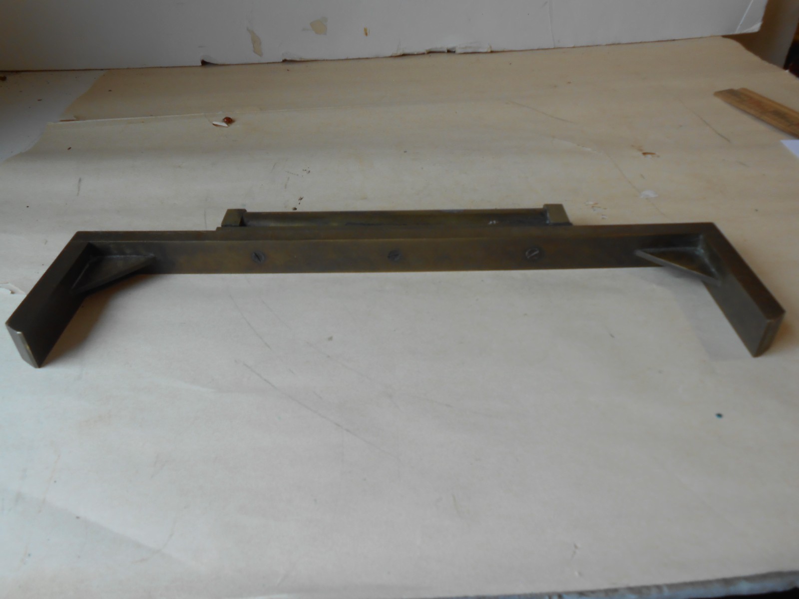 ANTIQUE BRASS BRIDGE LEVEL BILLIARDS TABLE FAB. BY G. CARO PARIS ENGINE TURNED