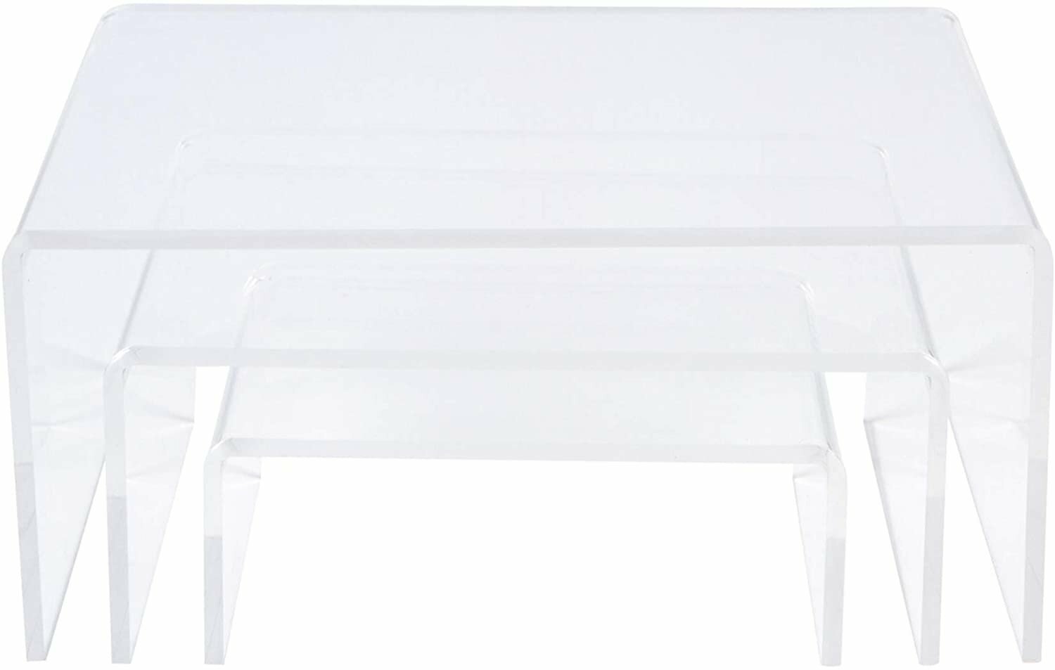 ​​[3-Set] SimbaLux® Acrylic Display Risers Clear Stand Medium Low Profile Tiered