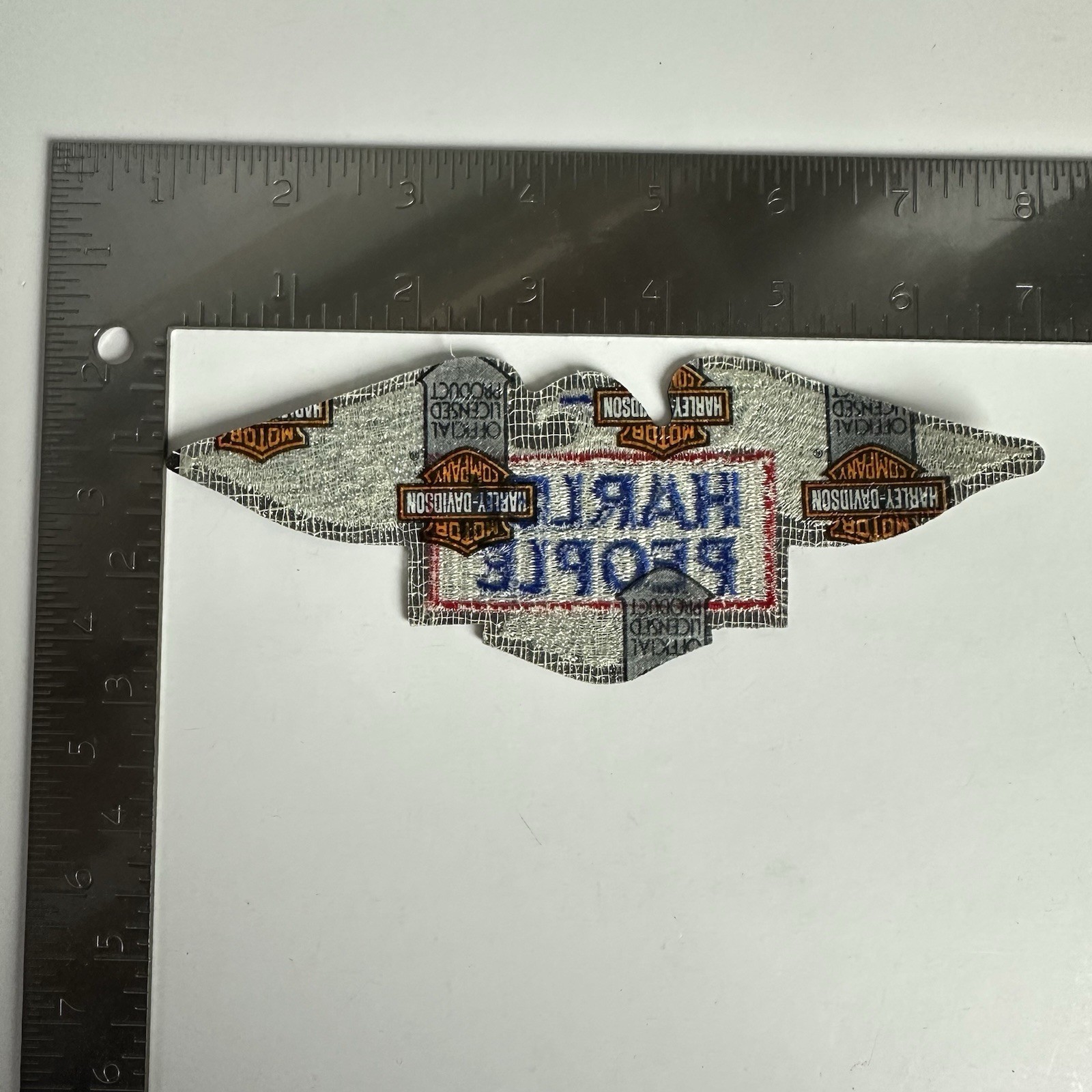 Vintage Harley People Harley Davidson Silver Eagle Embroidered Patch 7”