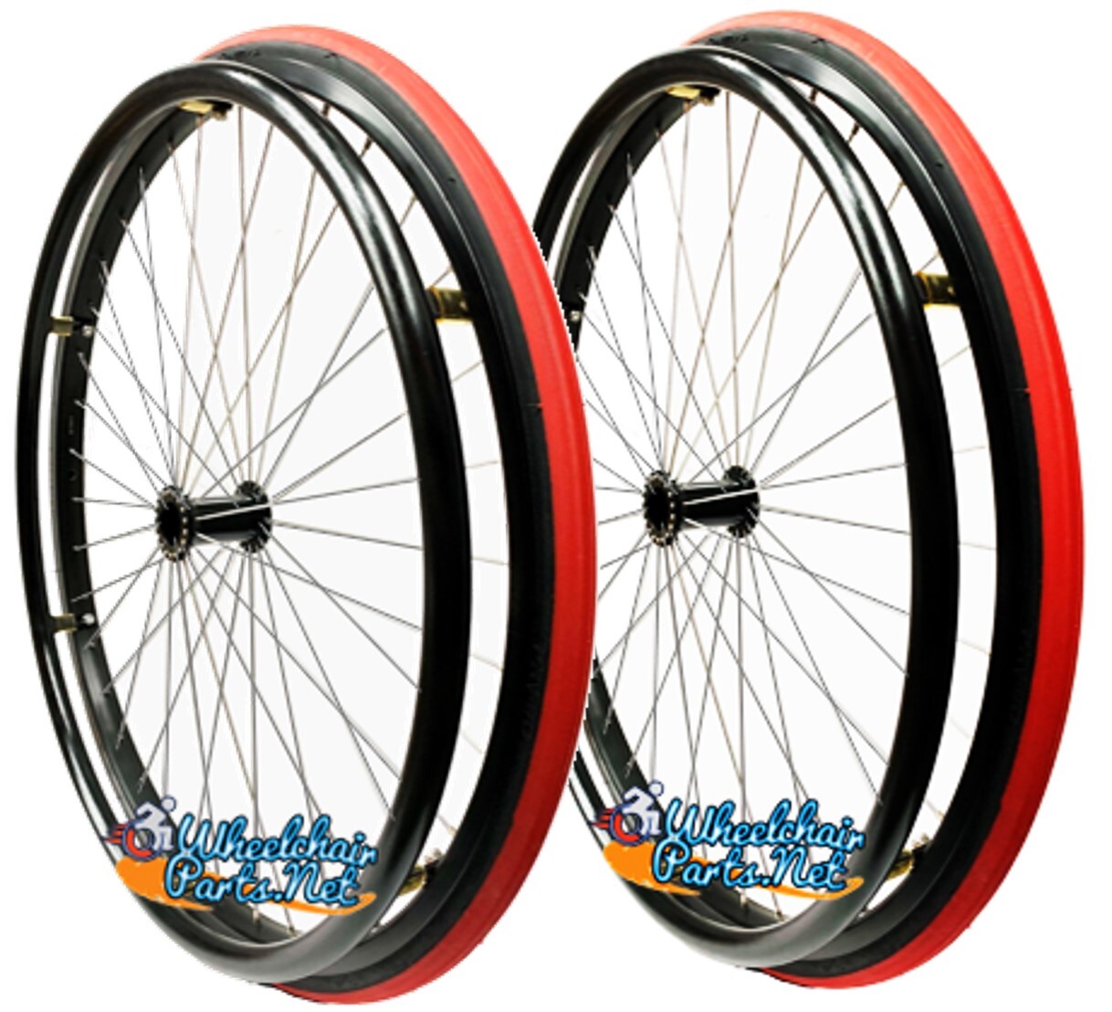 24" (540) 36 Spoke Wheelchair Wheel With Aluminum Pushrim With Tire Options