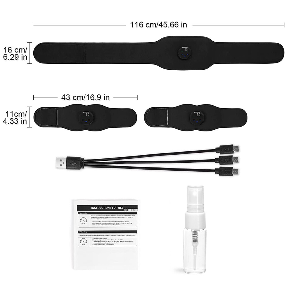 Abdominal Toning Belt Abs Training EMS Electric Muscle Stimulation Rechargeable